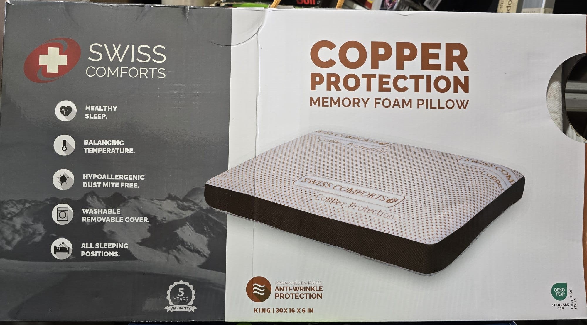Swiss Comforts Copper Memory Foam Pillow
