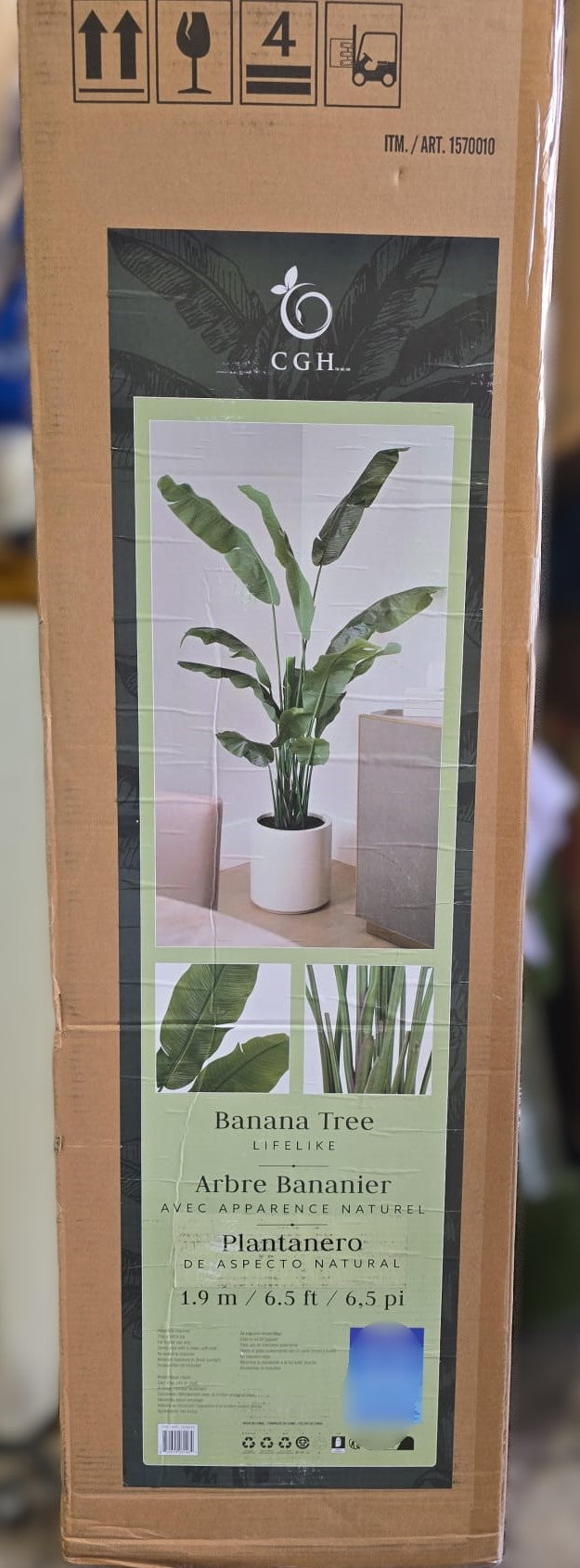 Faux Banana Leaf Tree 2 m (6.5 ft.)