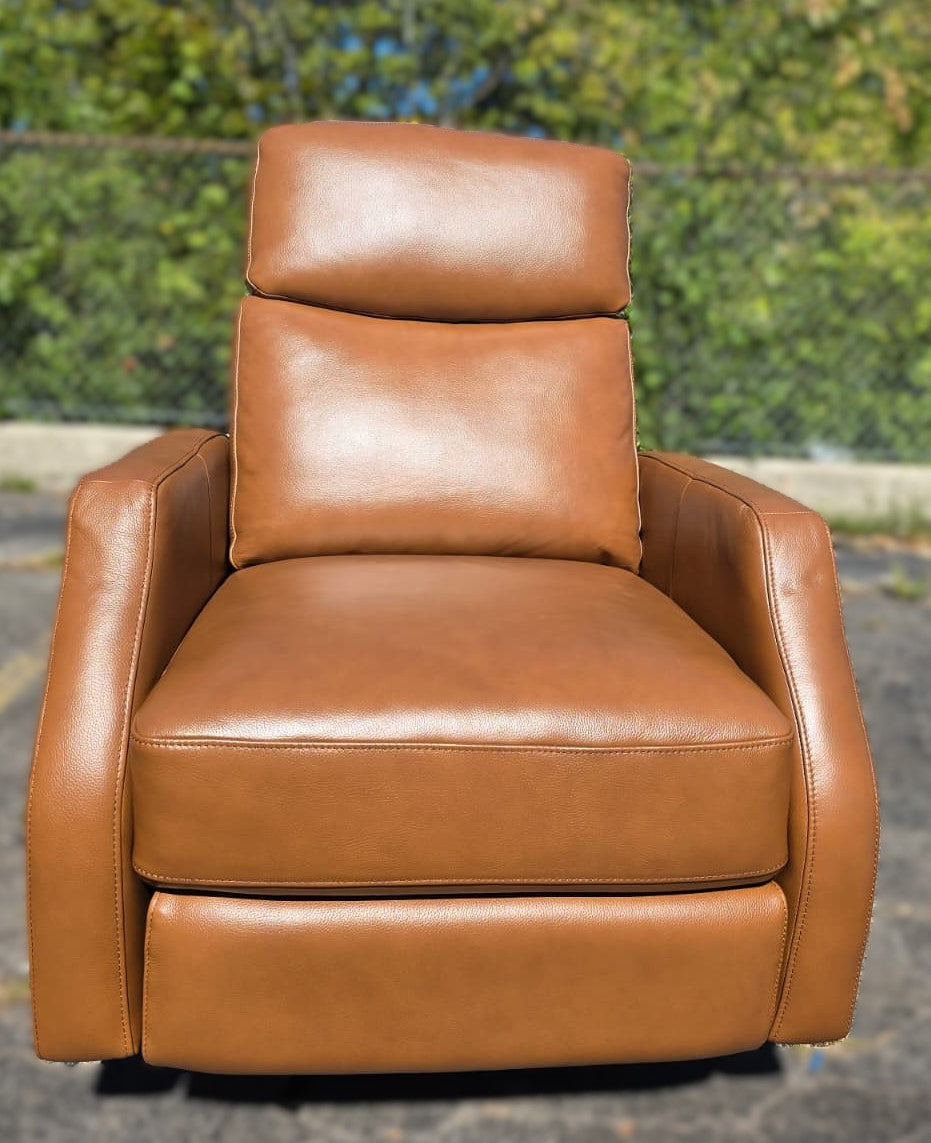 Top-grain Leather Swivel Pushback Recliner