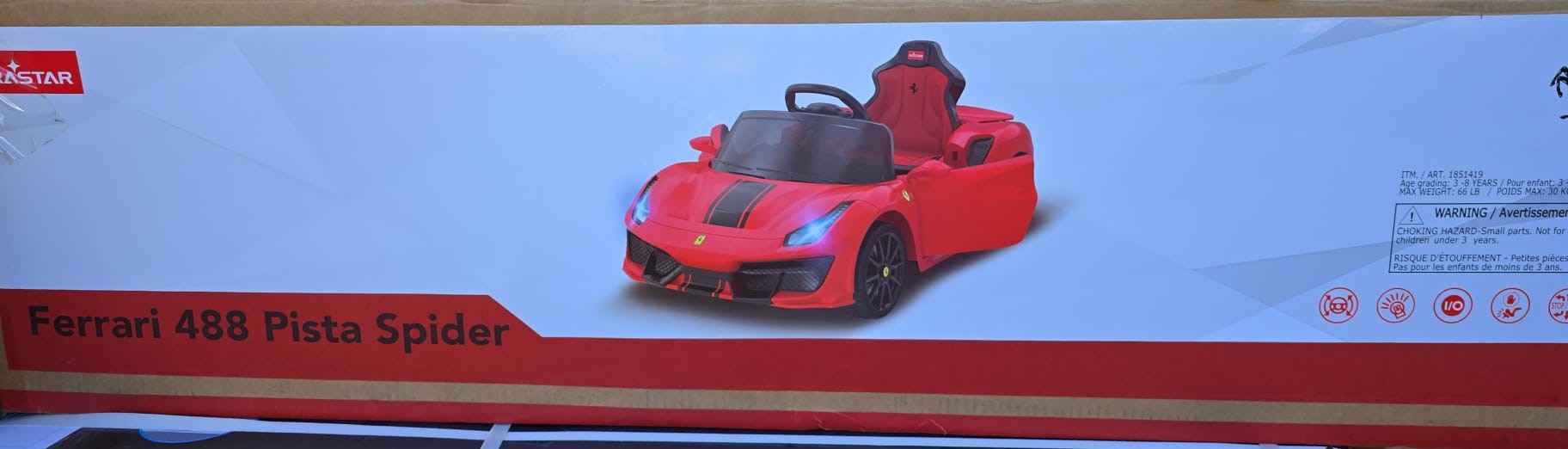 Rastar Ride on Ferrari Car 488 Pista Spider - 12V