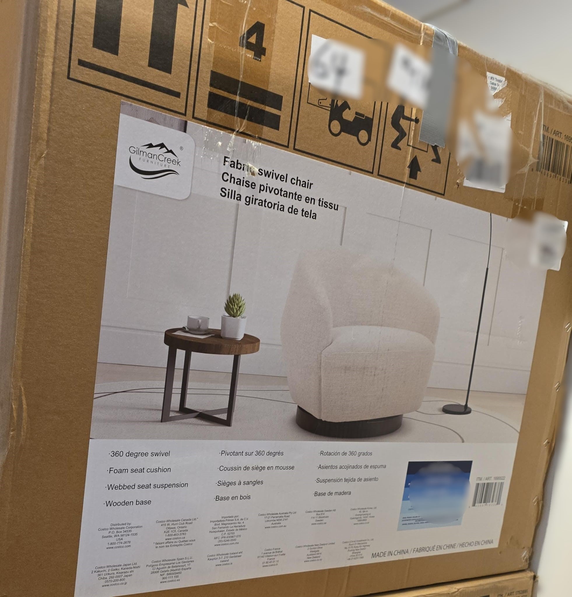 Gilman Creek Kosi Swivel Tub Chair with Wood Base