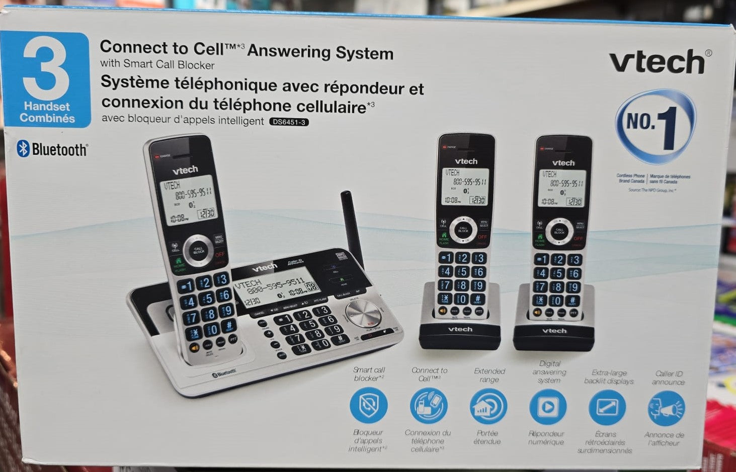 VTECH CORDLESS PHONE 3 HANDSET BUNDLE