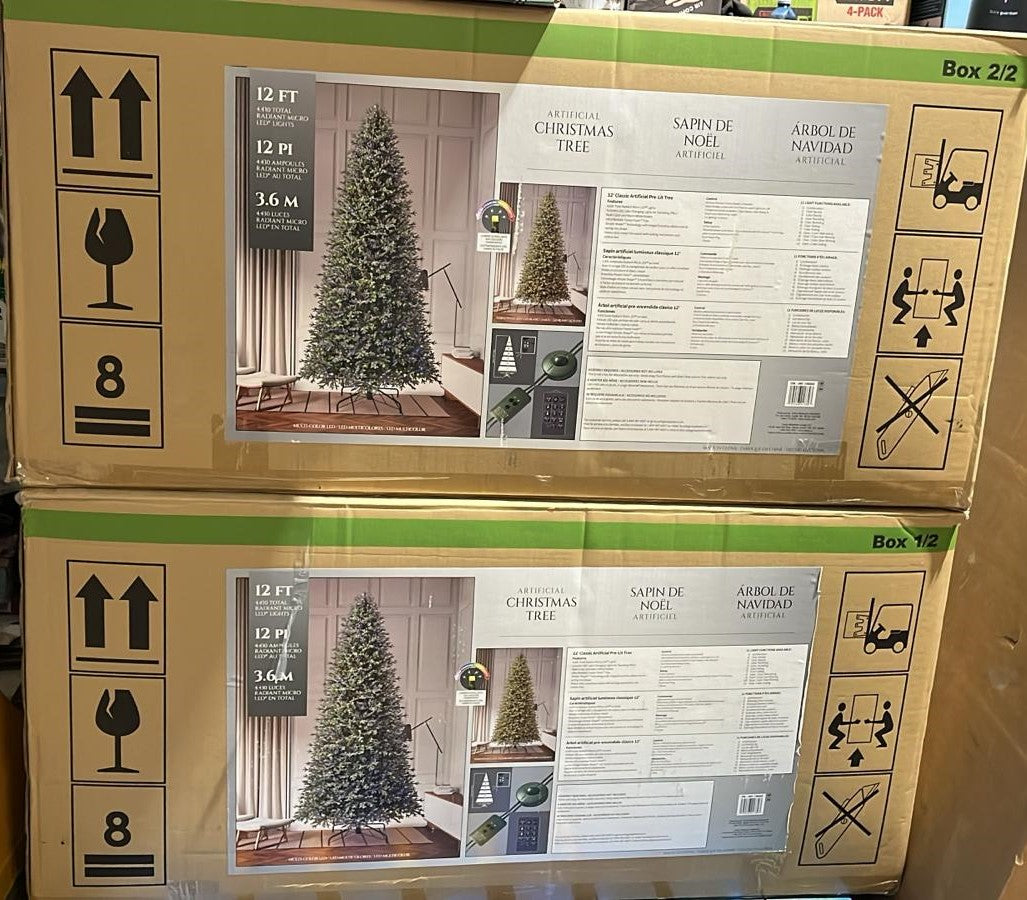 3.6m (12 ft) Pre-Lit Aspen Artificial Christmas Tree, 4,430 Color-Changing Radiant Micro Twinkle LED