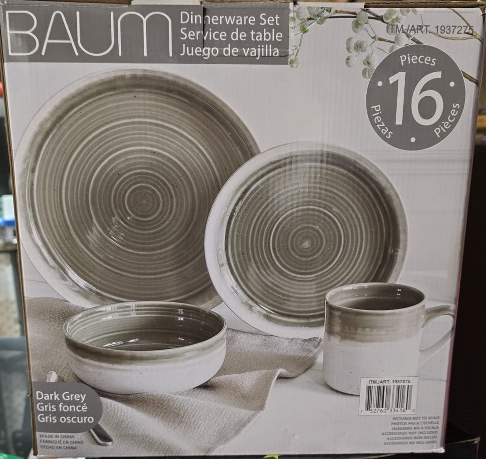 Baum Stoneware Dinnerware Set, 16-piece