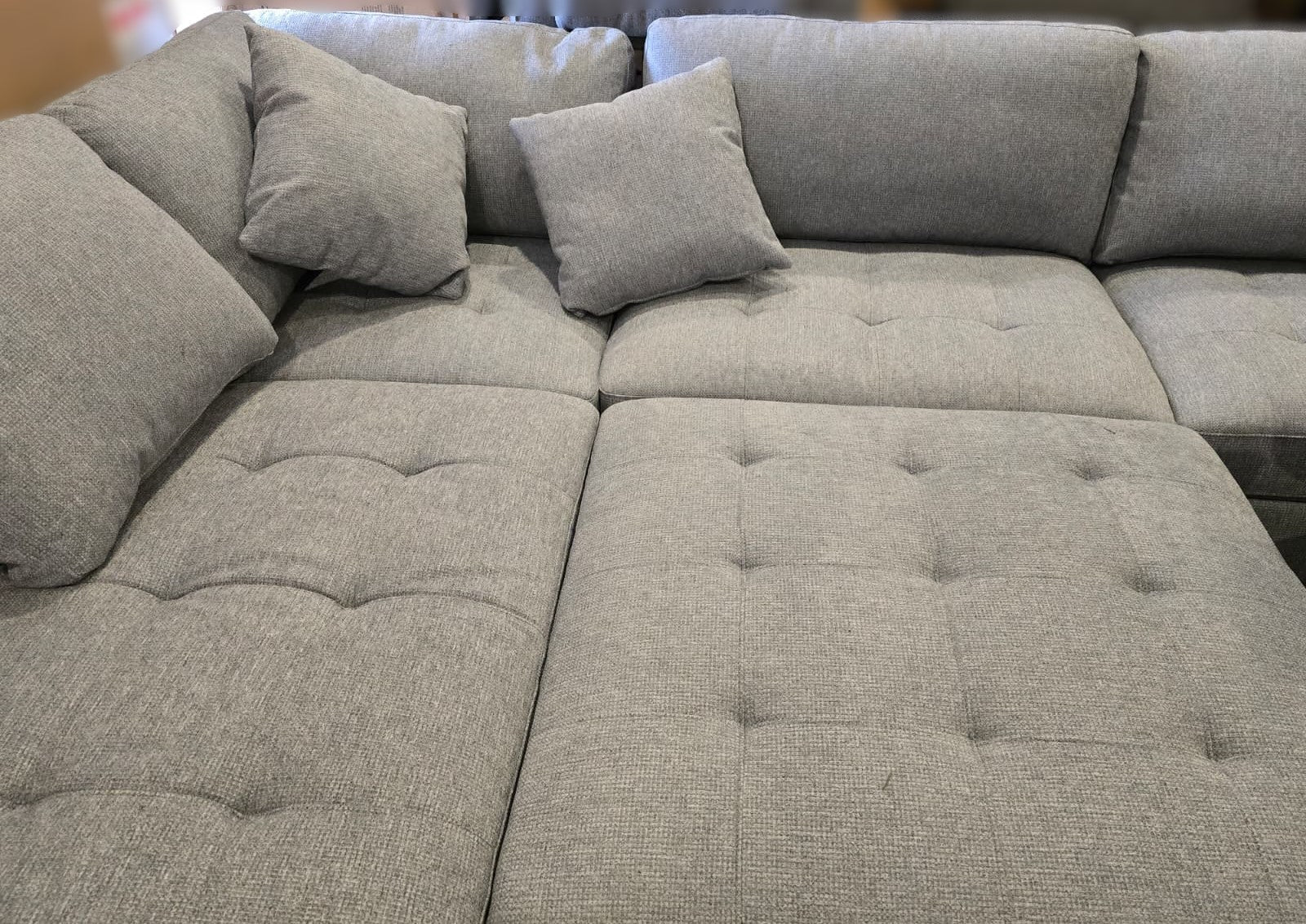 Thomasville Left-hand Facing Fabric Sectional with Storage Ottoman