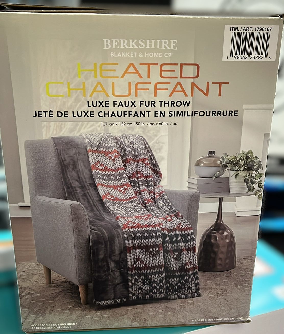 BERKSHIRE ELECTRIC HEATED THROW 50 IN X 60 IN