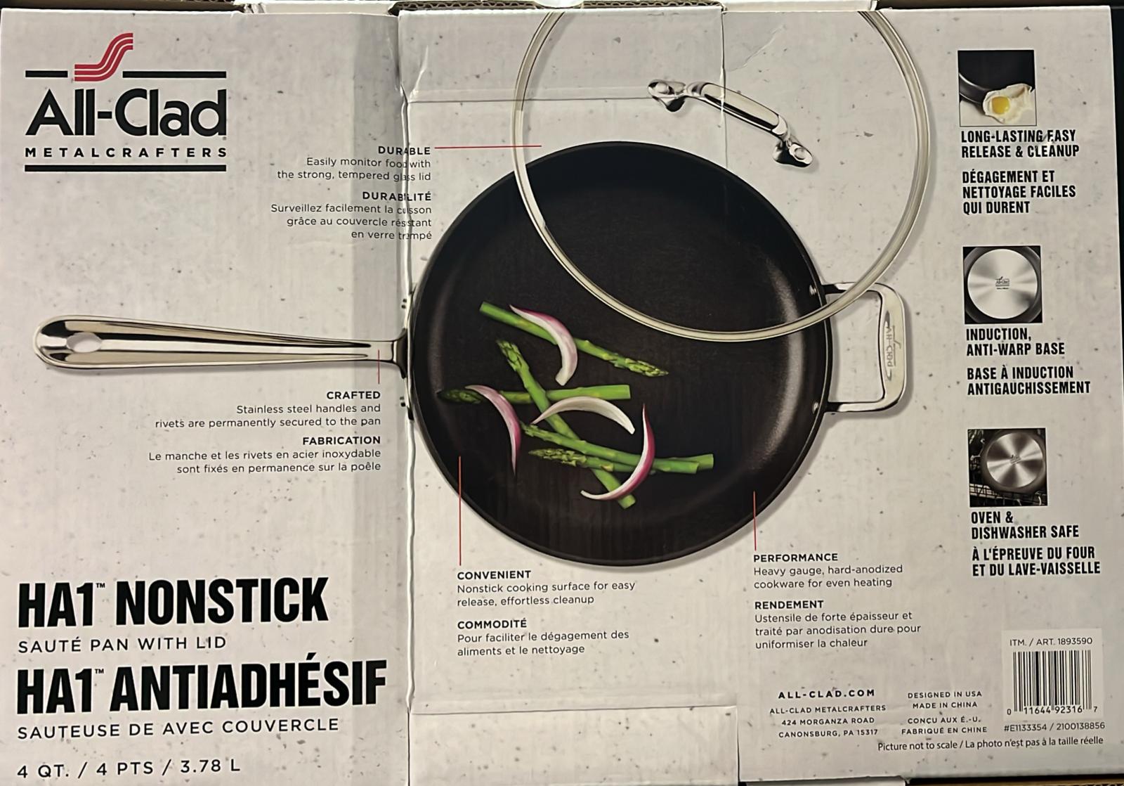 All-Clad HA1 Hard Anodized Nonstick Saute Pan With Lid