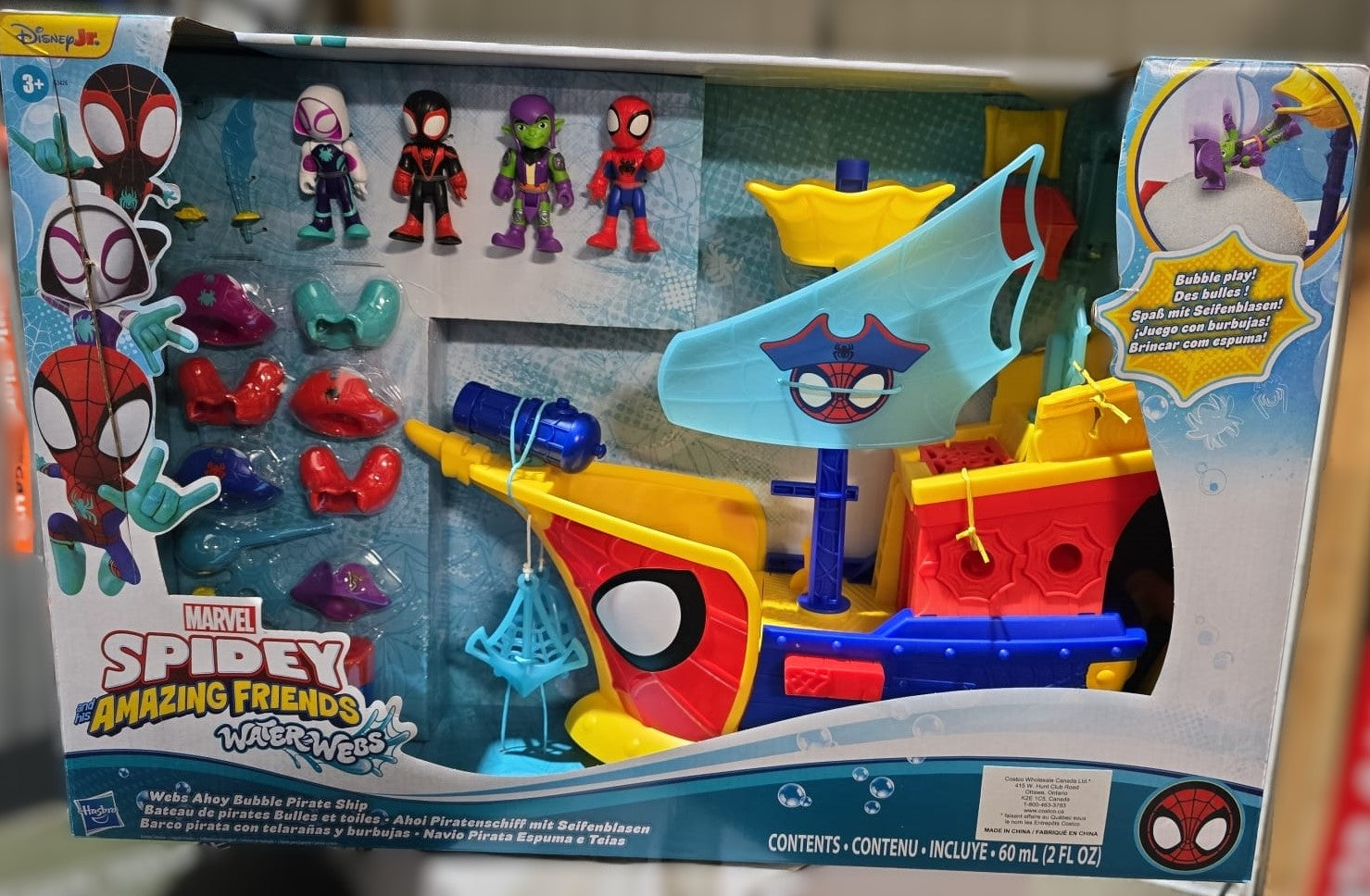 Marvel Spidey and his Amazing Friends Water-Webs Webs Ahoy Bubble Pirate Ship Toy