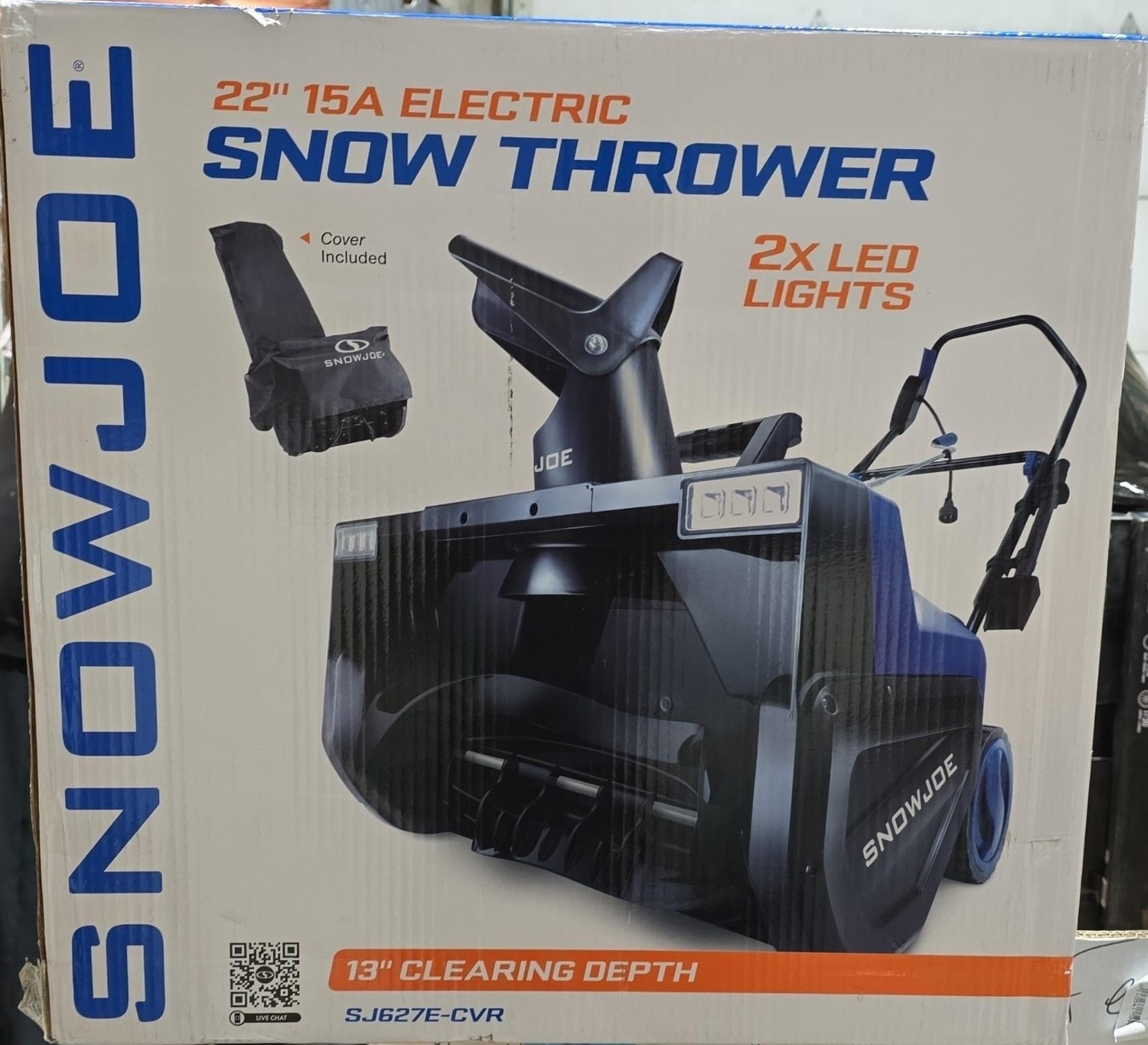 Snow Joe Electric Snow Blower, 22-Inch, Dual LED Lights with Cover
