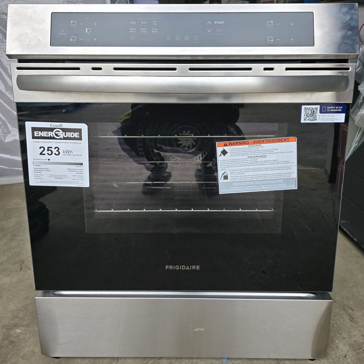 Frigidaire 30 in. 5.3 cu ft. Stainless Steel Freestanding Induction Front Control Range with Air Fry