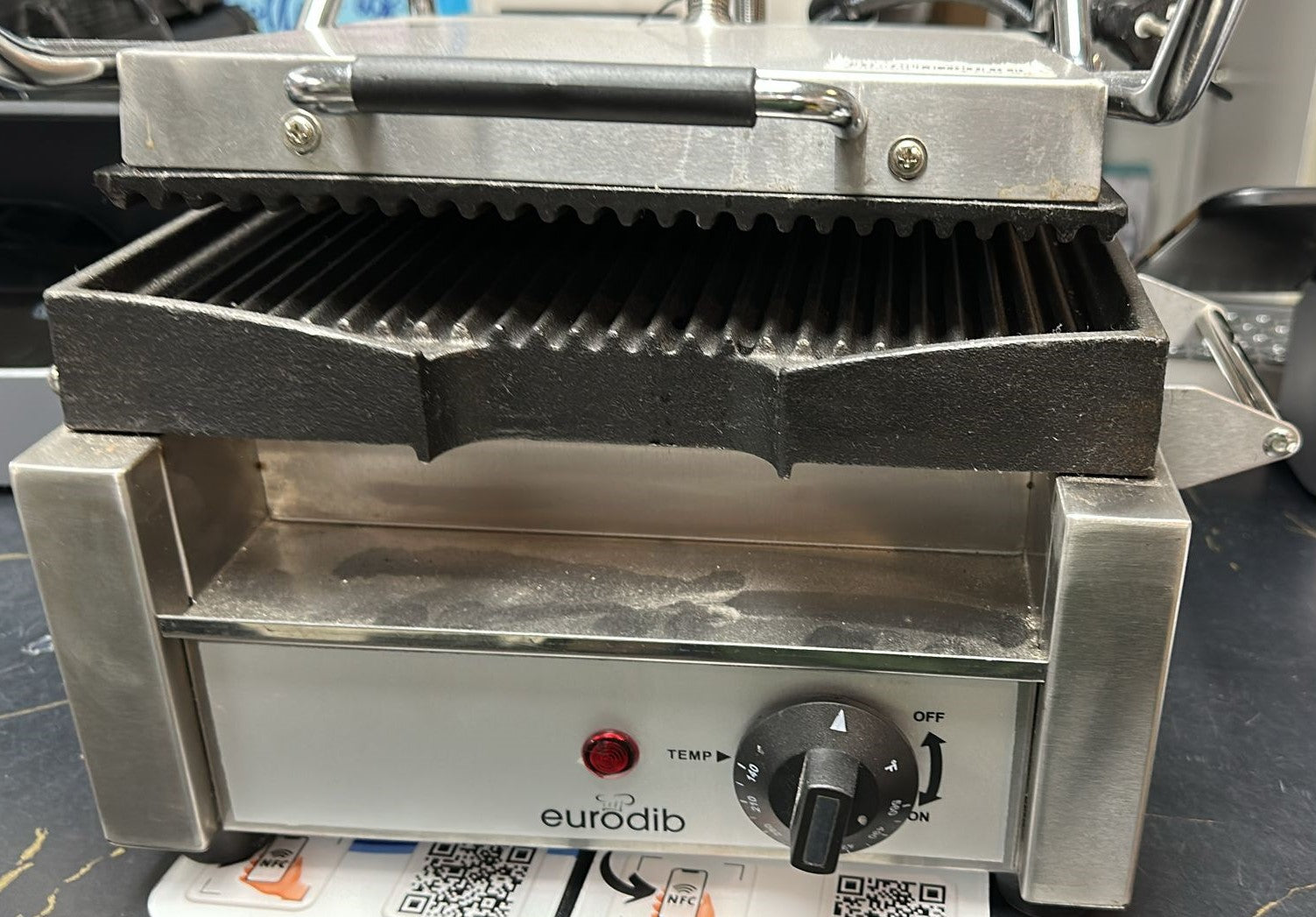 Eurodib Single-grooved Panini Grill 25.4 cm (10 in.)