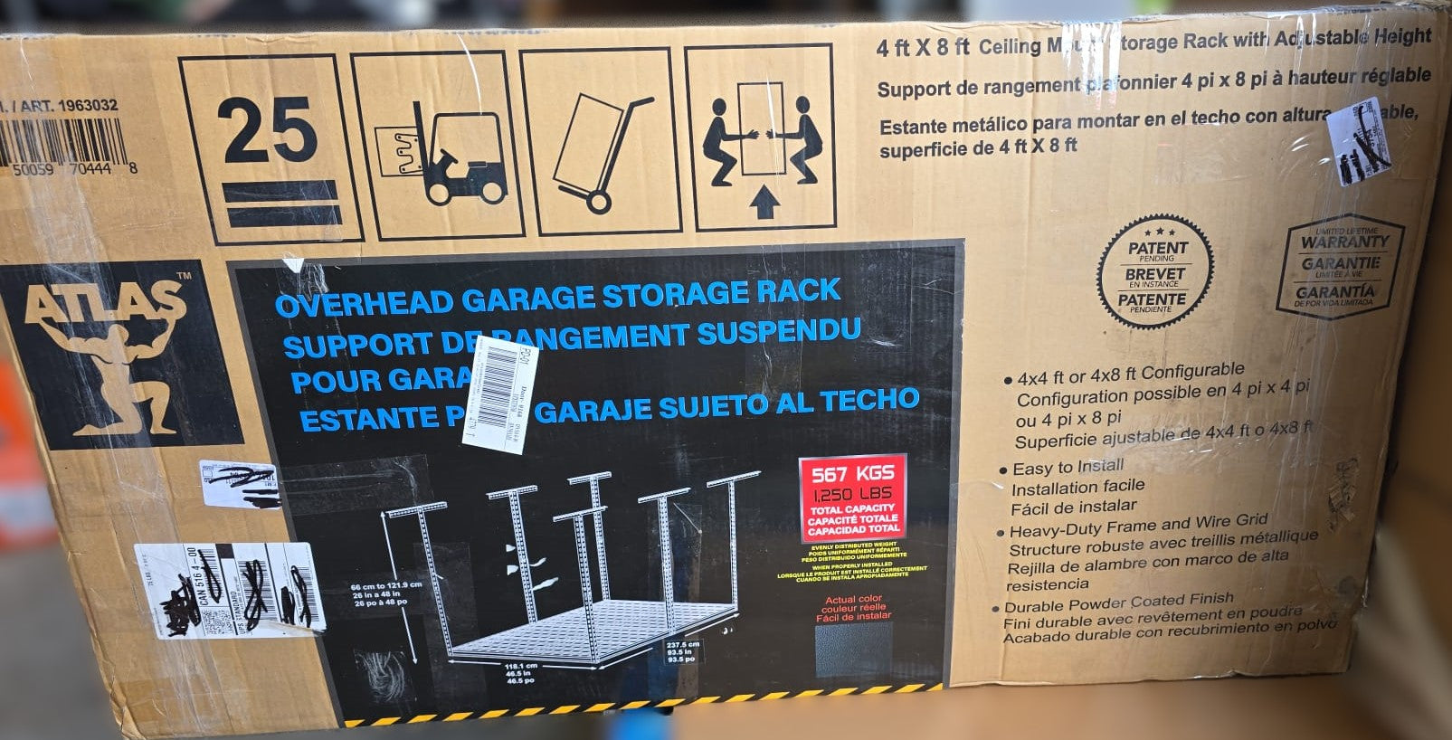 Atlas Pro 4 ft. x 8 ft. Overhead Garage Storage Rack
