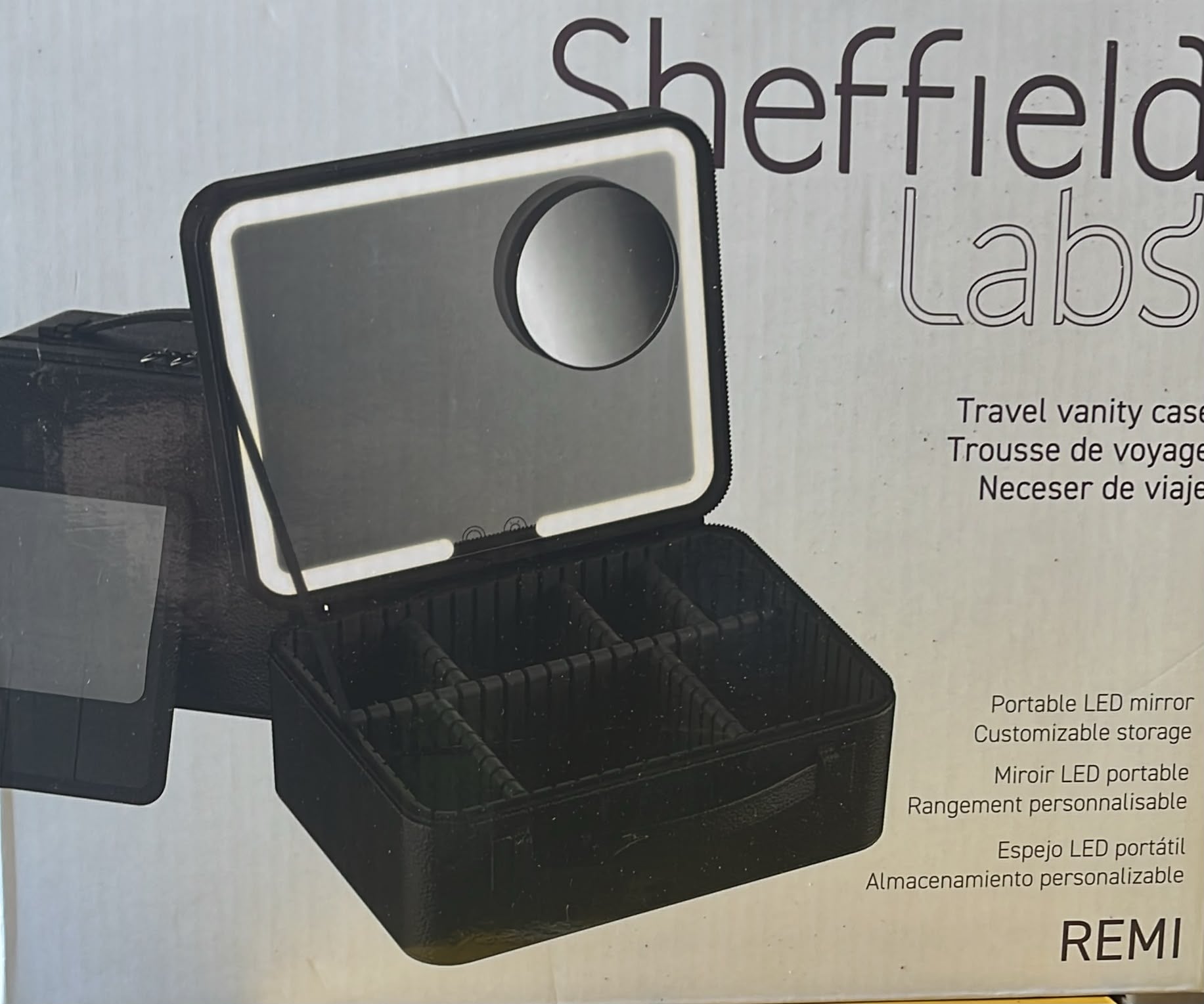 SHEFFIELD LABS TRAVEL VANITY CASE WITH LED MIRROR