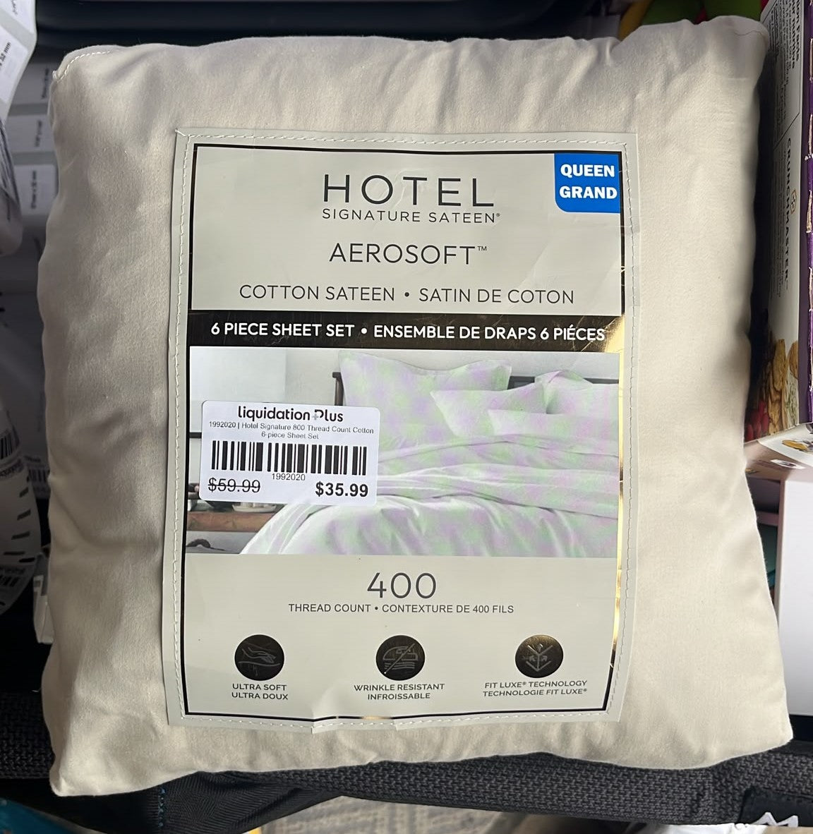 Hotel Signature Cotton Sateen Sheet Set, Queen, 6-Piece