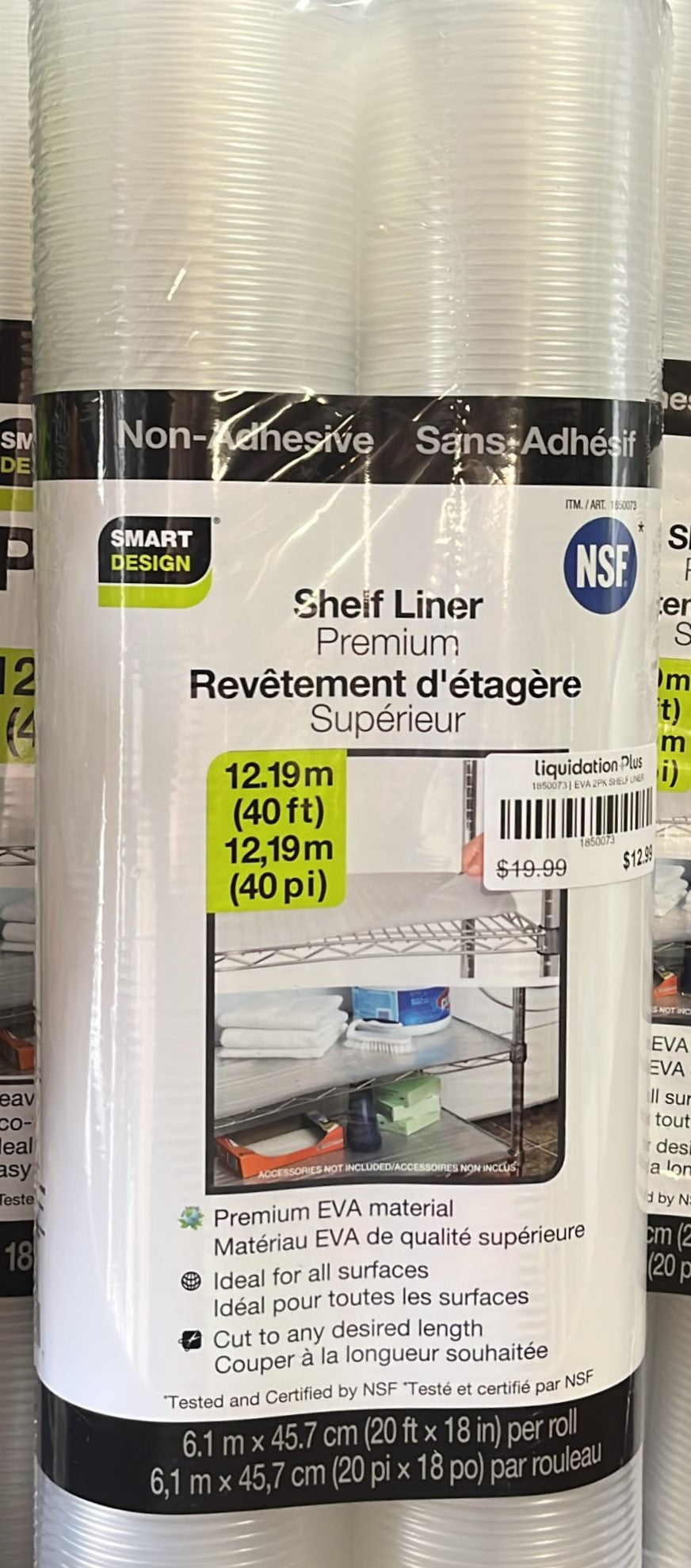 Smart Design 45.7 Cm X 6.1 M (18 In. X 20 Ft.) Eva Shelf Liner