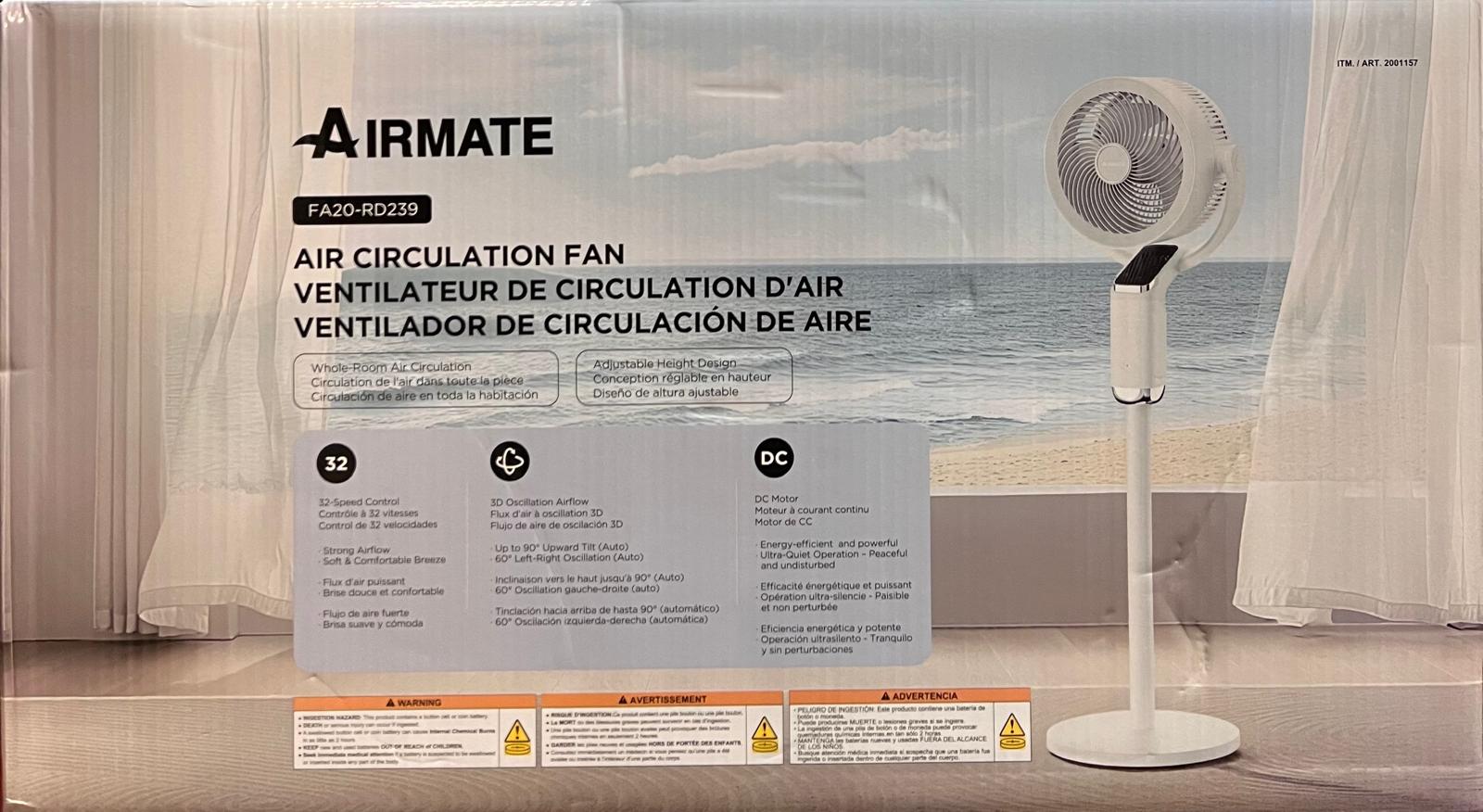 Airmate 2-in-1 Table and Stand DC Circulator Fan