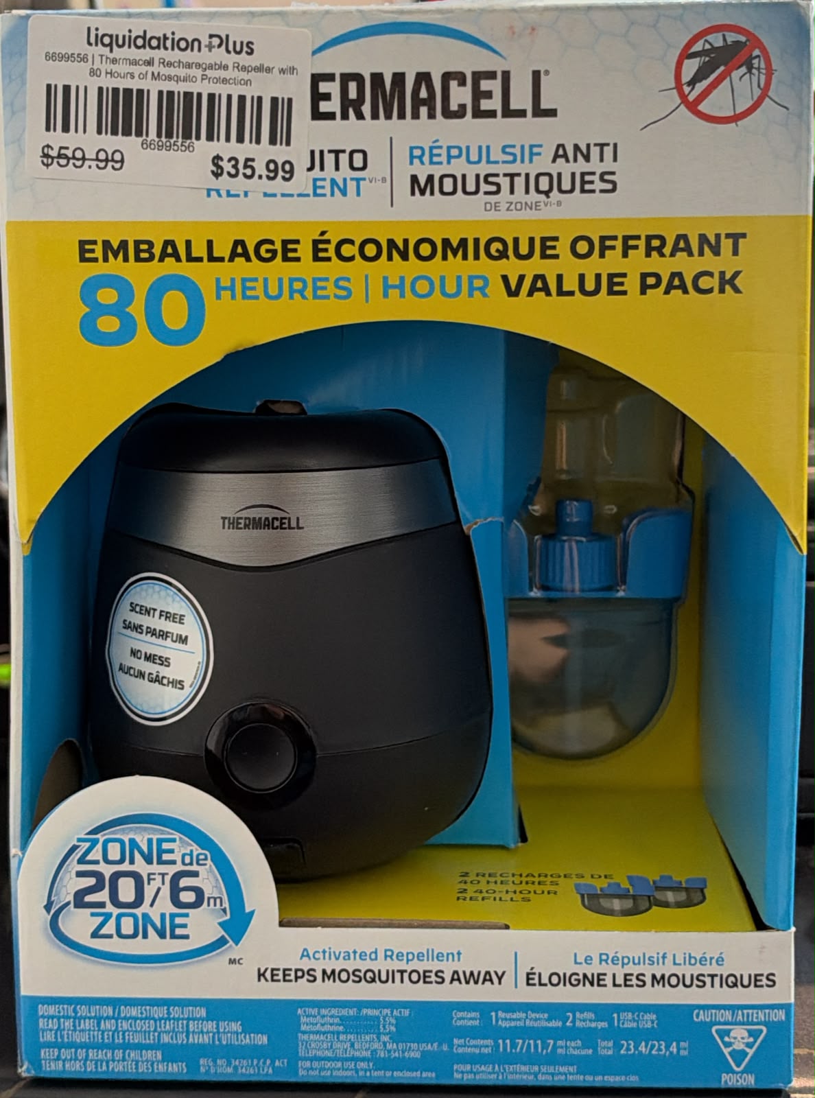 Thermacell Recharegable Repeller with 80 Hours of Mosquito Protection