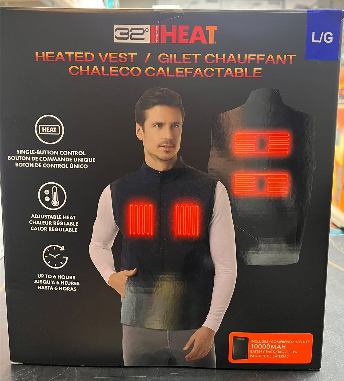 32 Degrees Rechargeable Heated Vest, L
