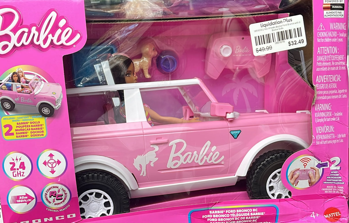 Hot Wheels Barbie Ford Bronco with 2 Barbie Dolls