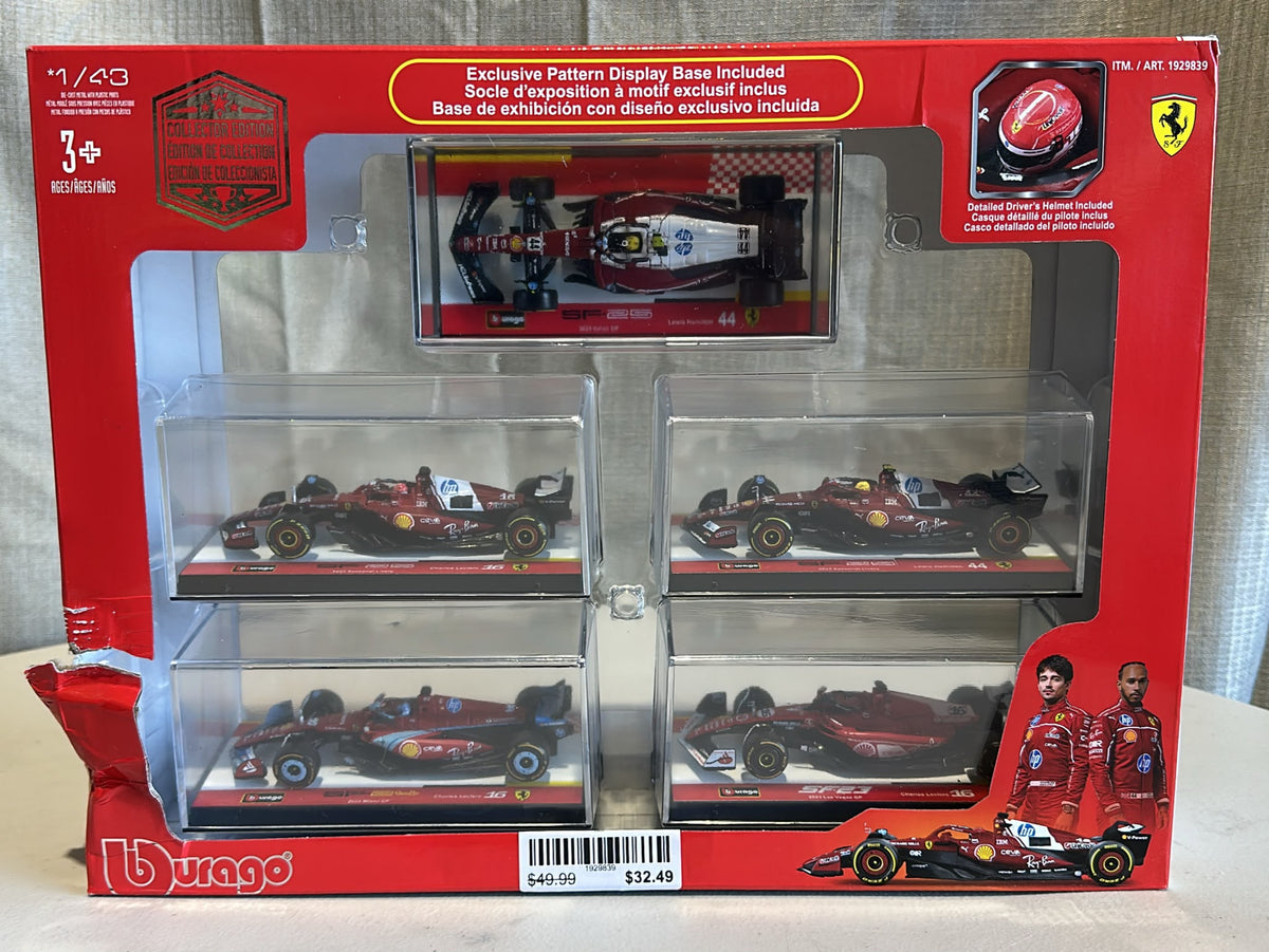 Bburago Formula 1 Collectible Die-Cast Toy Cars (5-Pack)