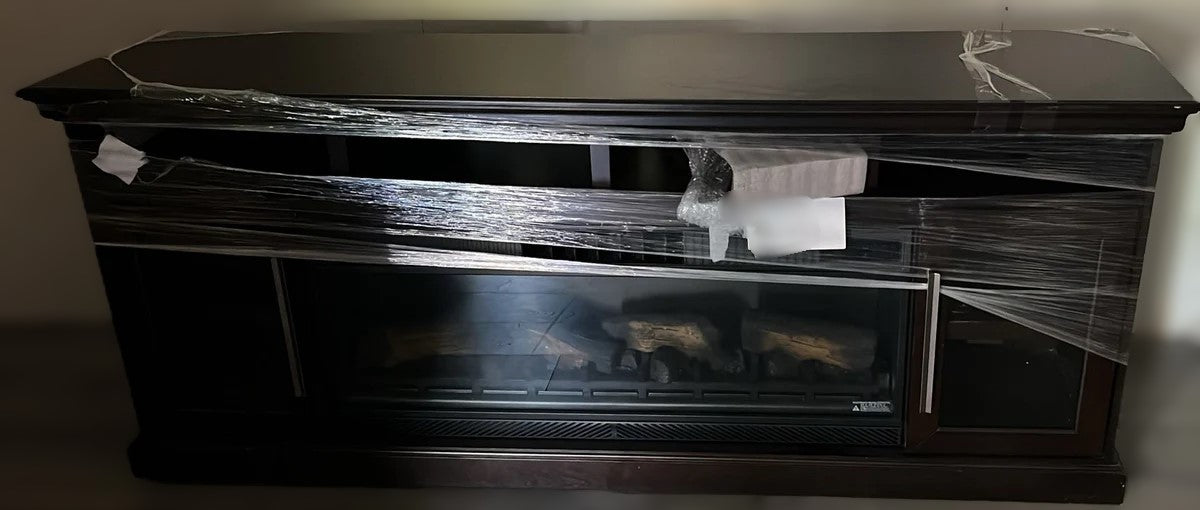 TRESANTI MAXWELL 74-IN MEDIA CONSOLE ELECTRIC Fireplace "a little crack inside" it has a crack inside