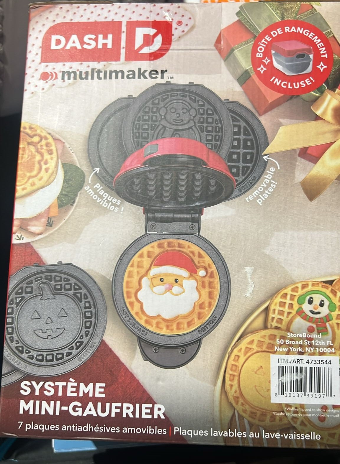 Dash MultiMaker Mini Waffle System with Removable Plates and Storage Case