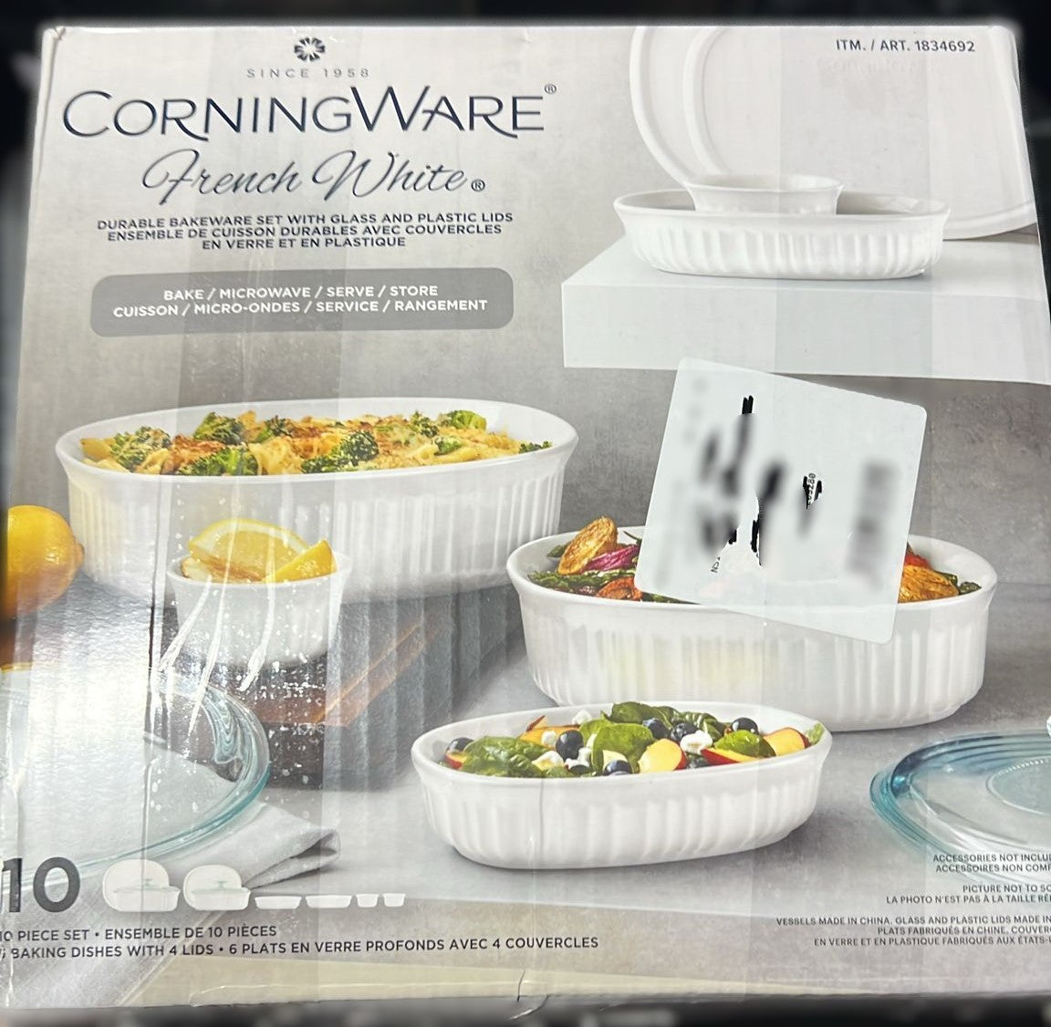 CORNINGWARE FREEZER TO OVEN SET 10 PIECES