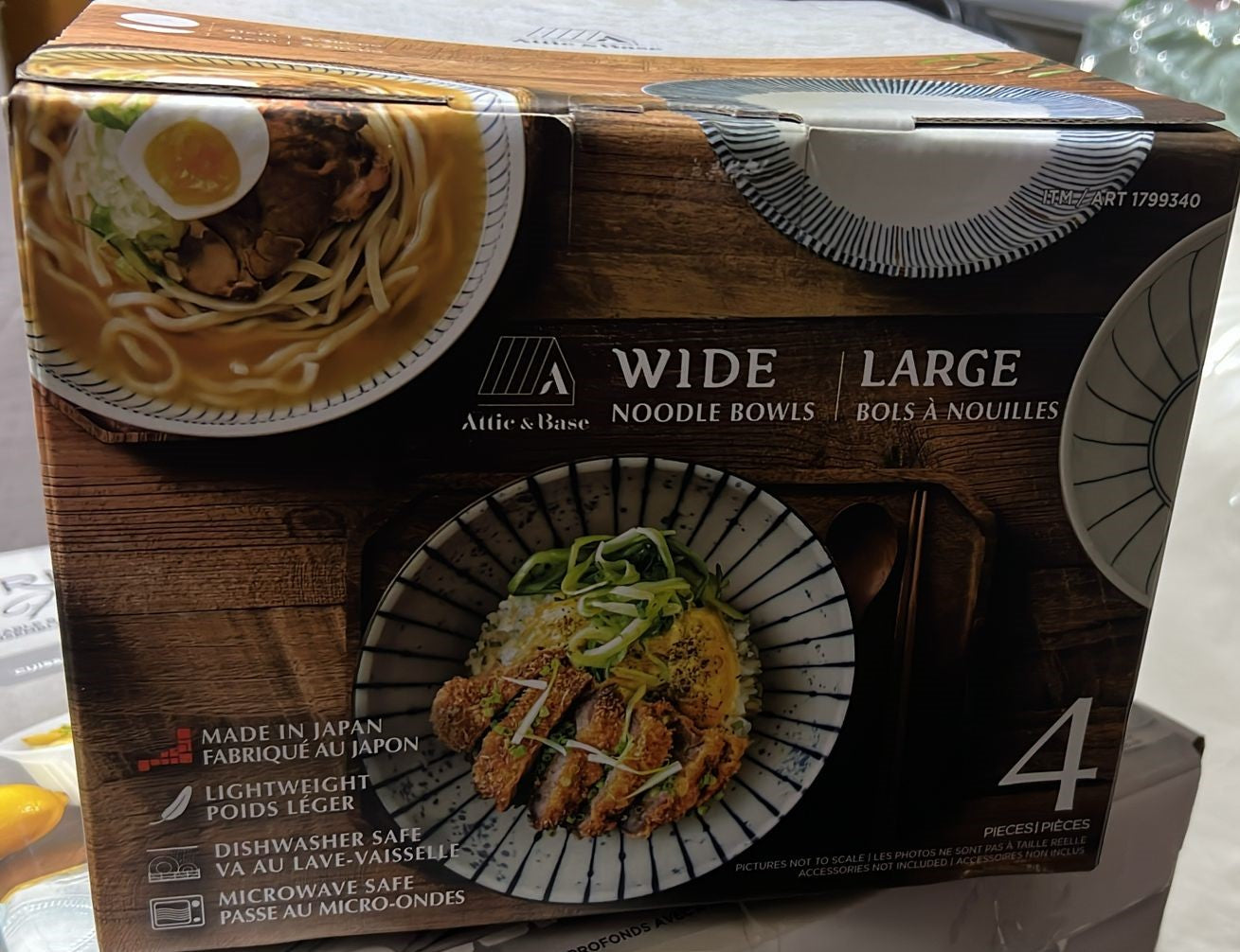 Attic & Base Wide Noodle Bowls, 4-pieces