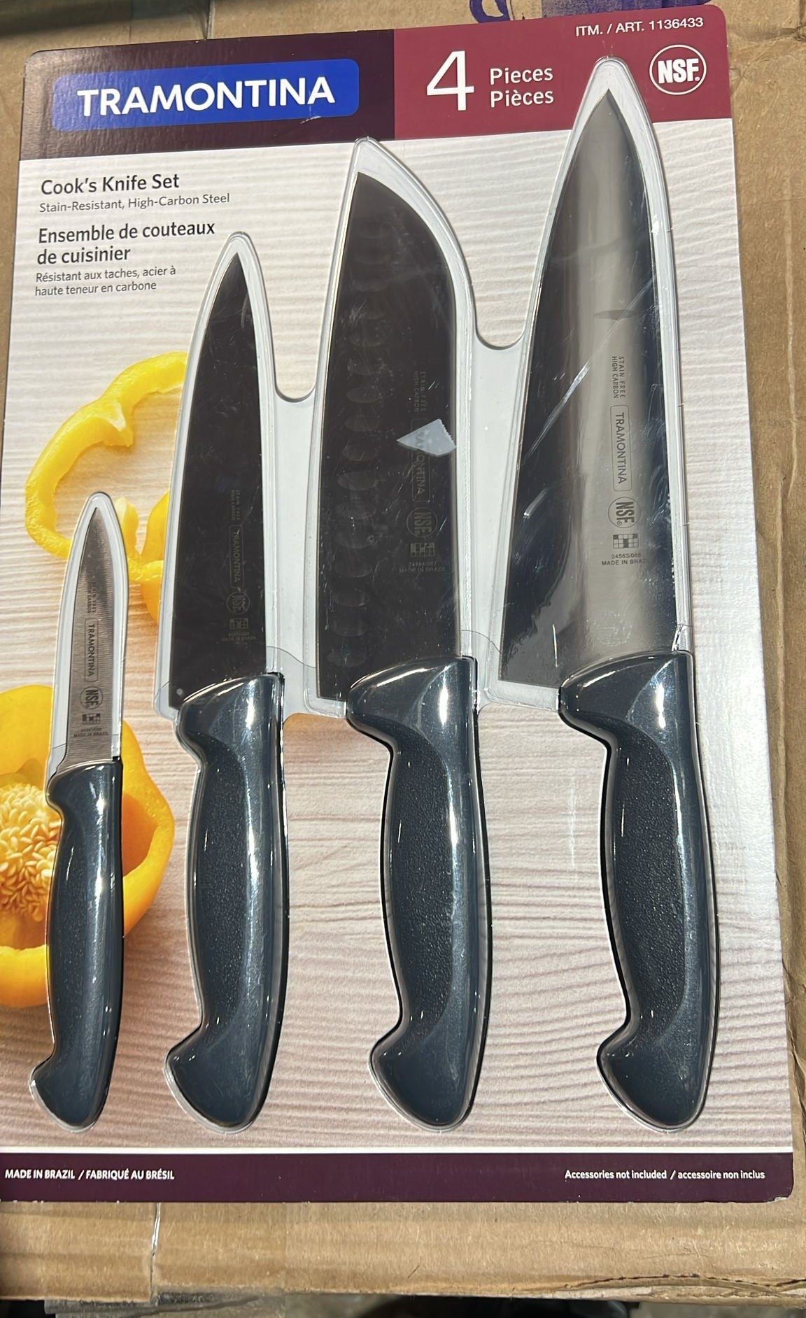 Tramontina Cook’s Knife Set, Pack of 4