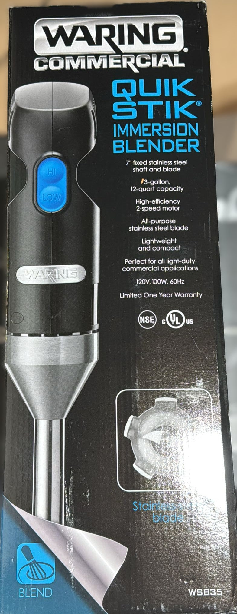 Waring Quik Stik Immersion Blender, 7 in