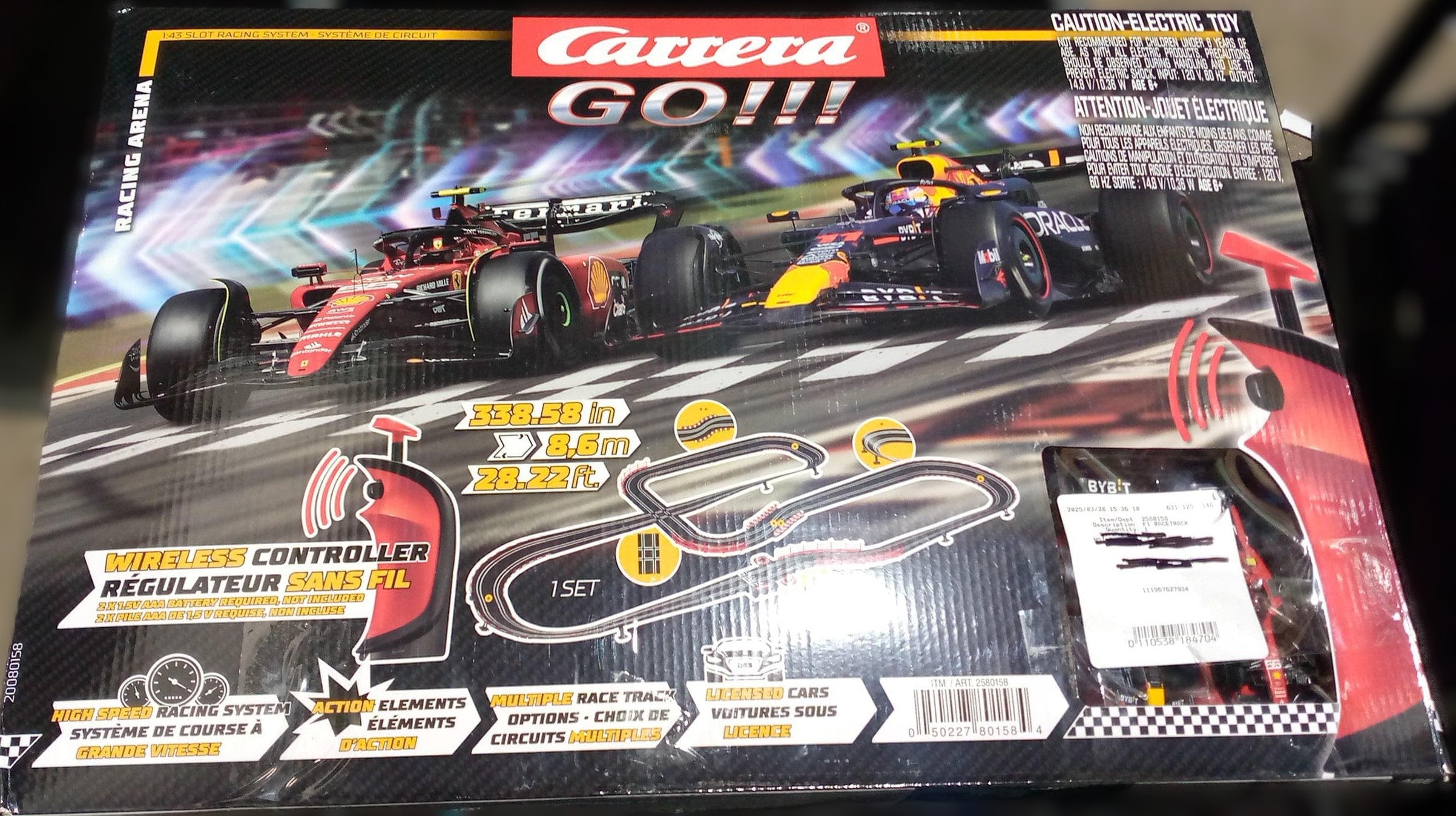 Carrera GO!!! “Racing Arena”- F1 Race Cars Perez/ Sainz with 2 Wireless Controllers