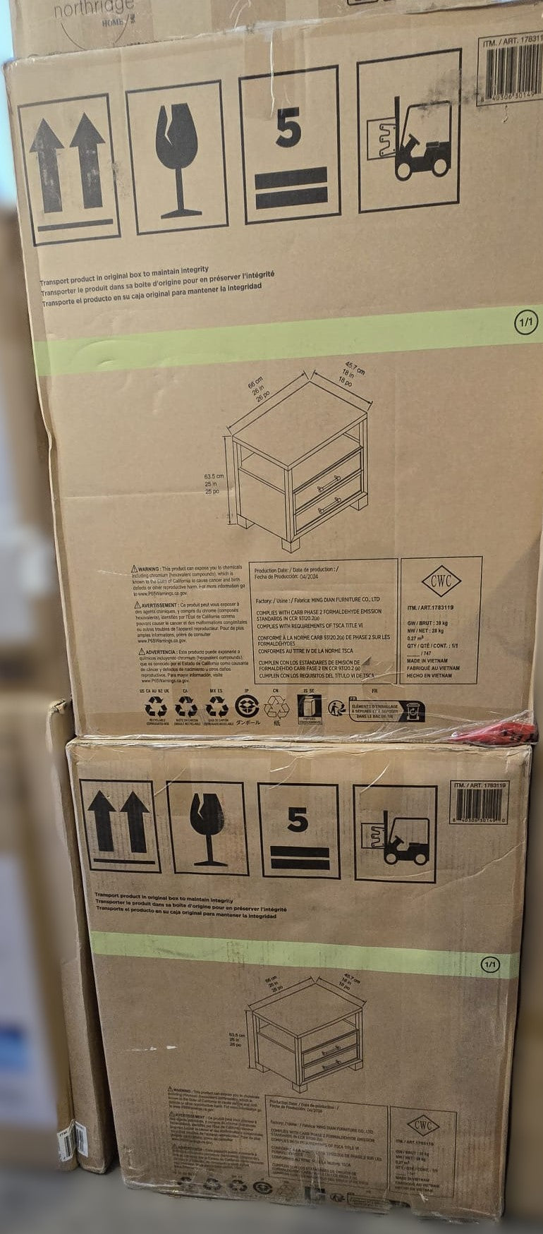 Springfield 2-drawer Nightstand (Black)