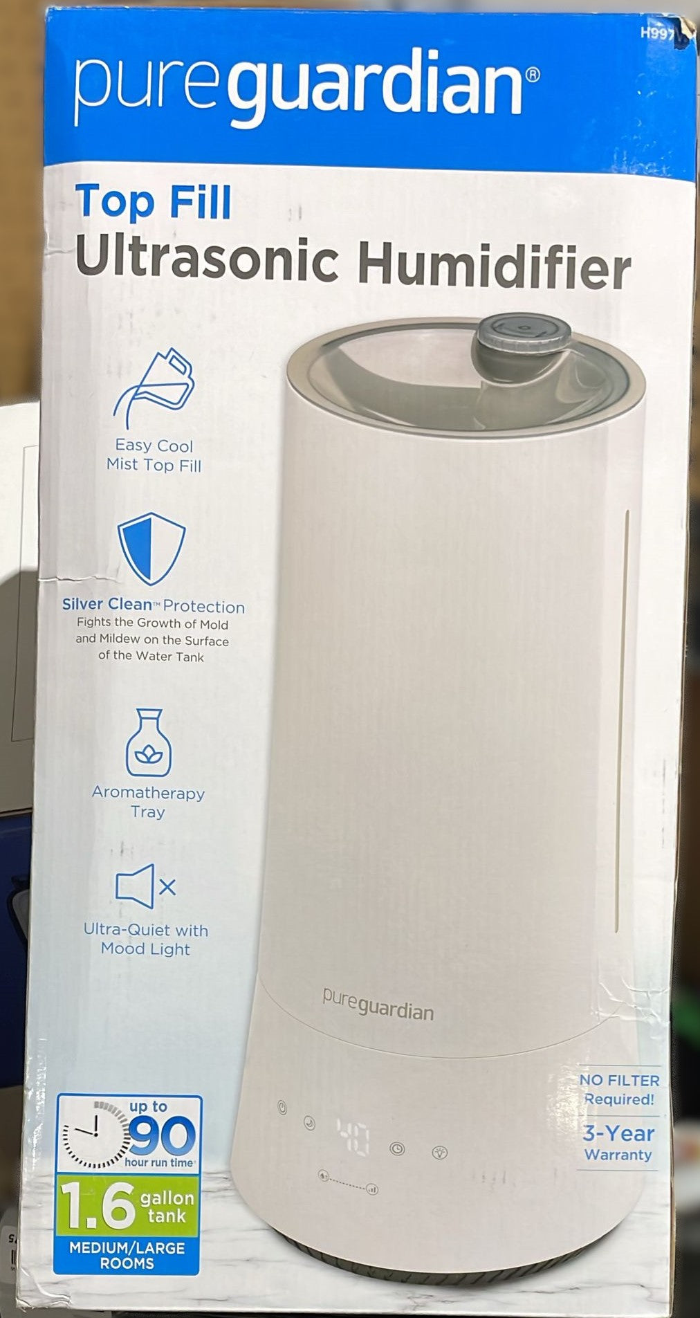 PureGuardian H997W 90-Hour Ultrasonic Cool Mist Humidifier