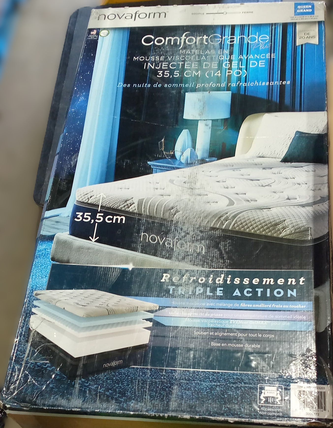 Novaform ComfortGrande Advanced 35.6 cm (14 in.) Gel Memory Foam Queen Mattress