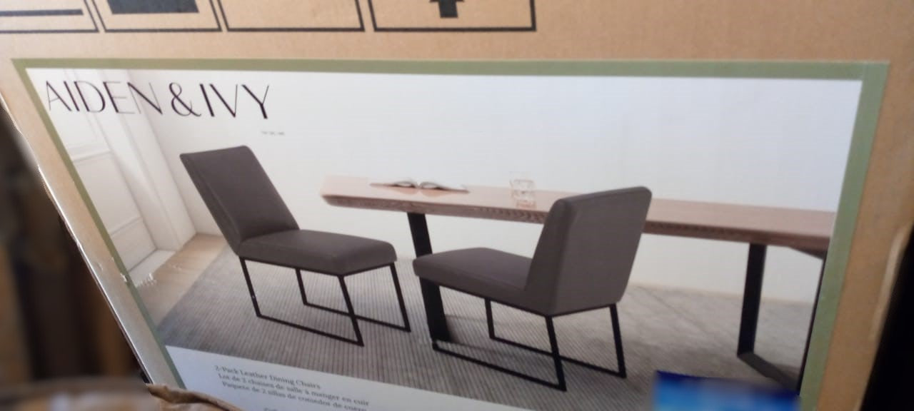 Aiden & Ivy Fabric Leather Dining Chair, 2-pack