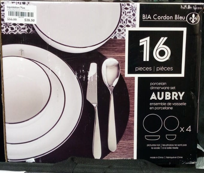 BIA Cordon Bleu Aubry Porcelain Dinnerware Set, 16-piece