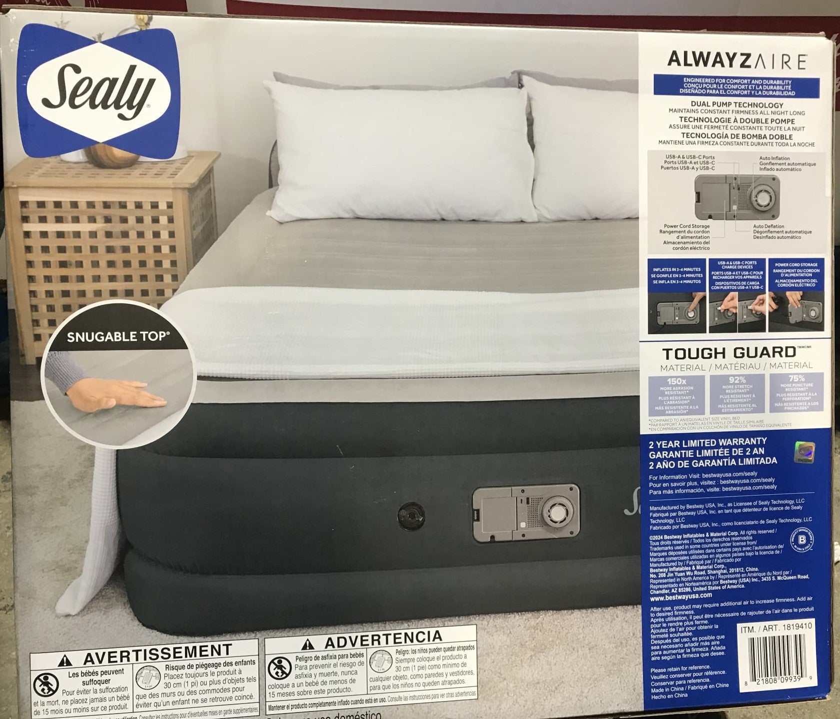 Sealy AlwayzAire Guard Air Mattress Queen