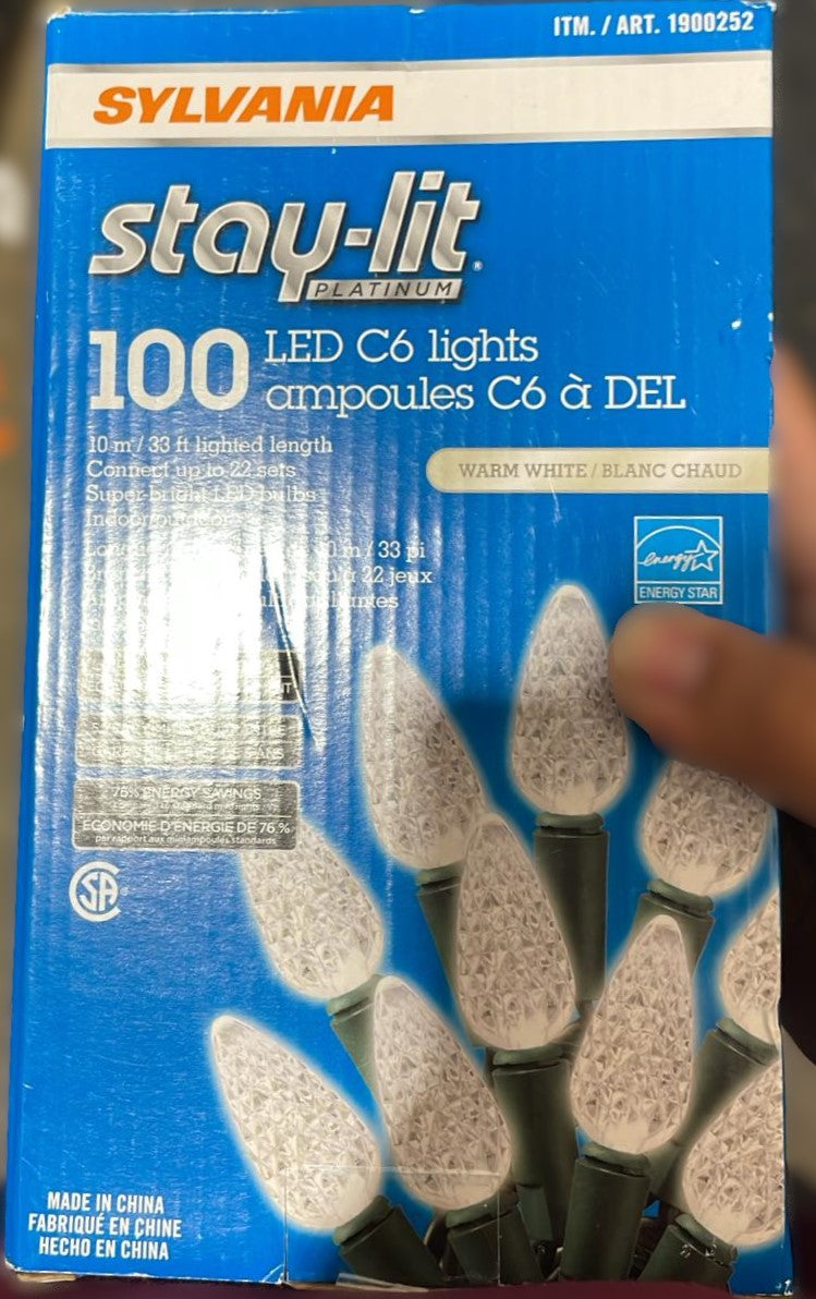 SYLVANIA STAY-LIT 100 C6 LED LIGHTS WARM WHITE