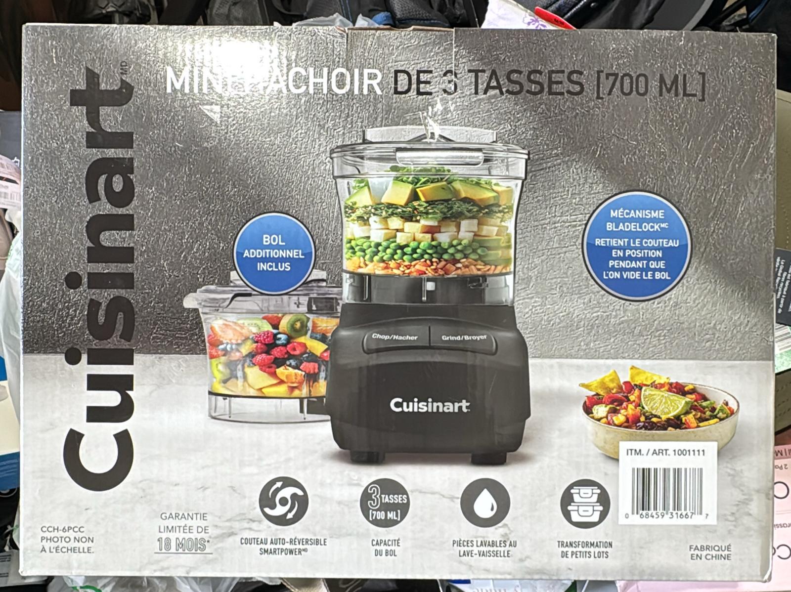 Cuisinart 3 Cup Mini Chopper with Additional Work Bowl and Lid