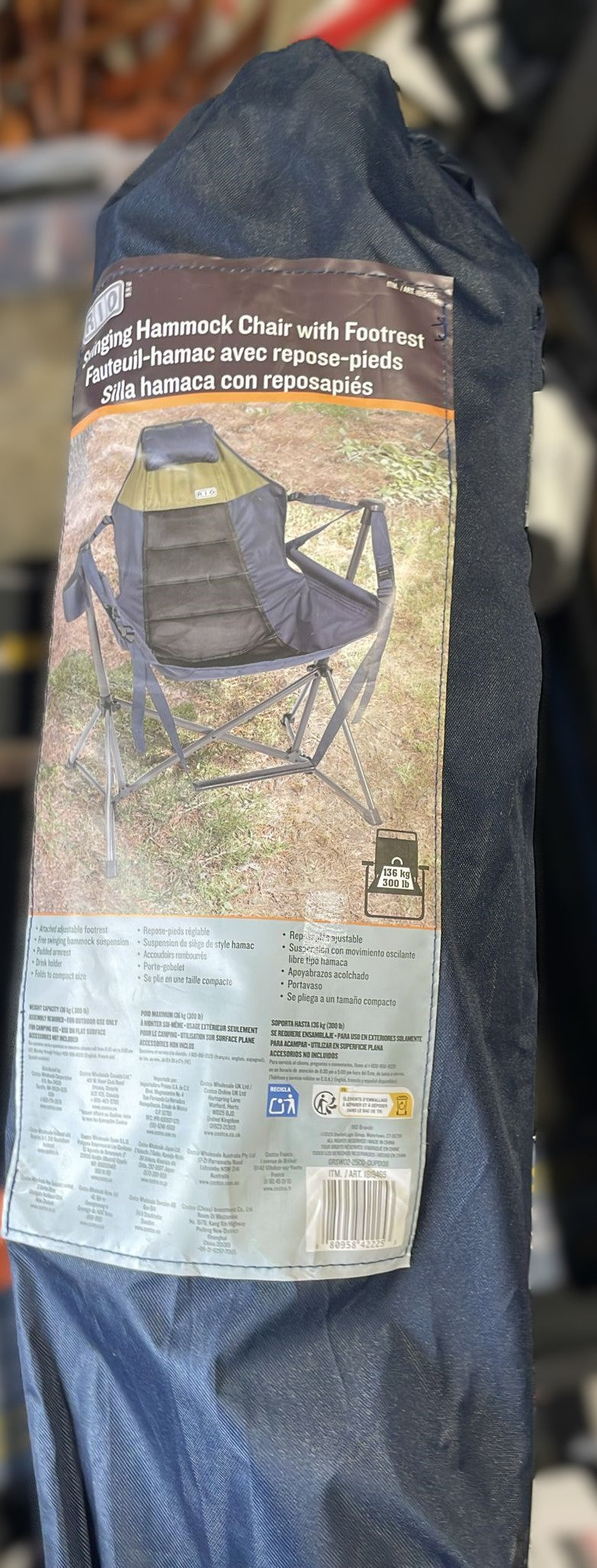 RIO SWINGING HAMMOCK CHAIR WITH FOOTREST