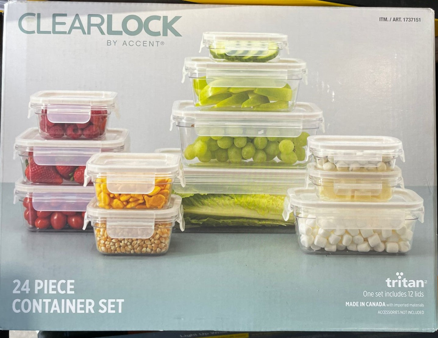 24PC Clearlock Plastic Food Storage Set