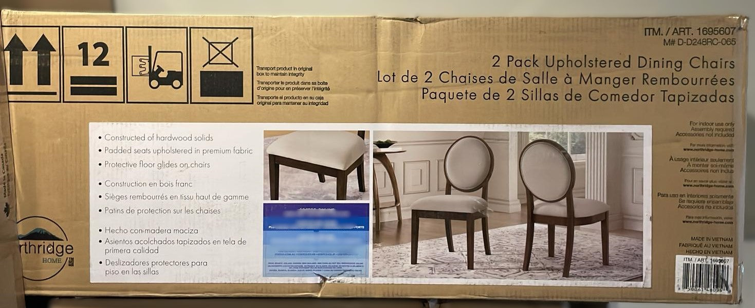 Evelyn Jane Dining Chair, 2-pack