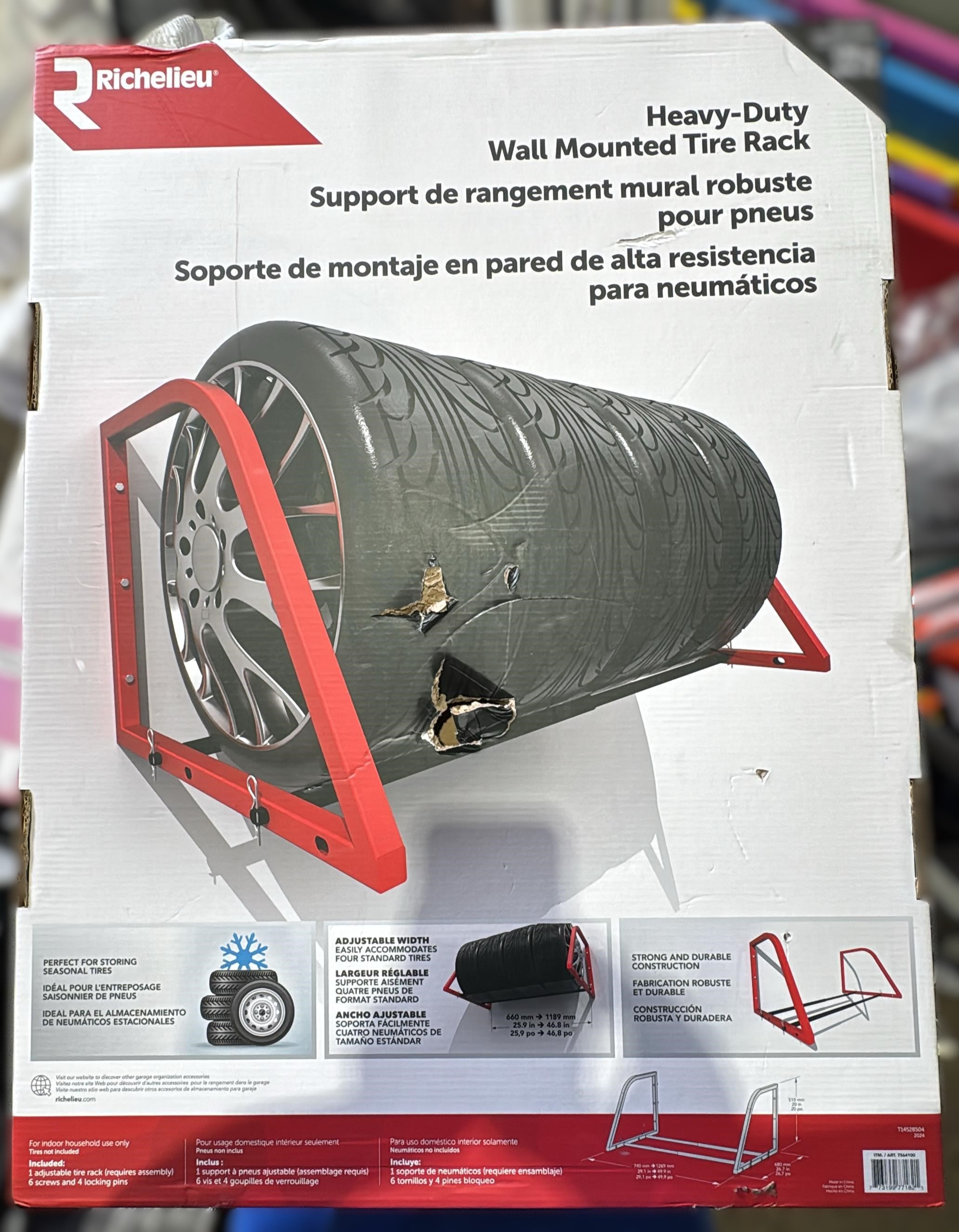 Richelieu Heavy-Duty Wall Mounted Tire Rack