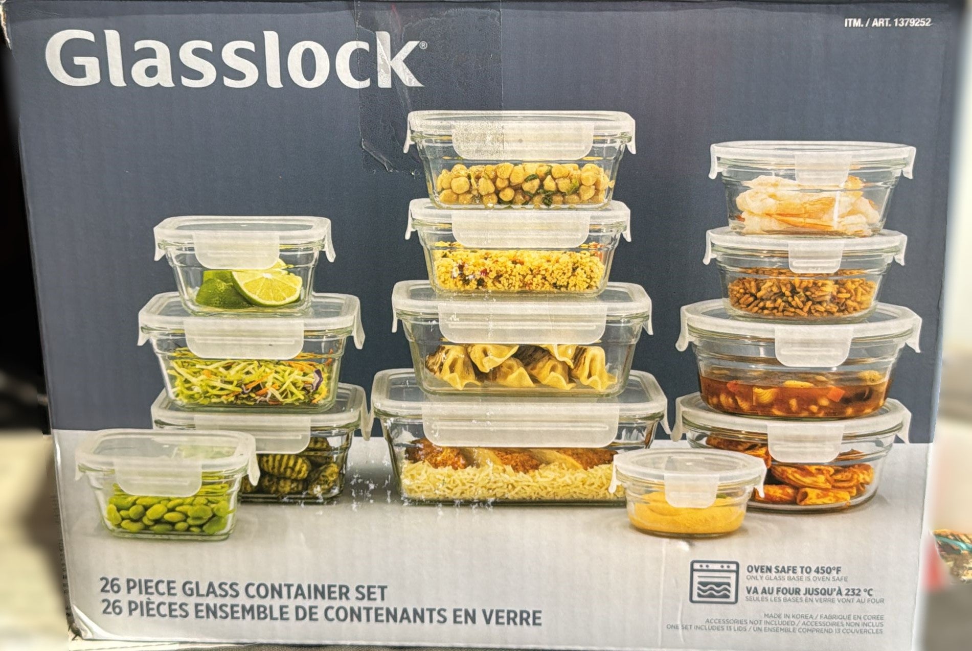 Glasslock Food Storage Set, 26-piece