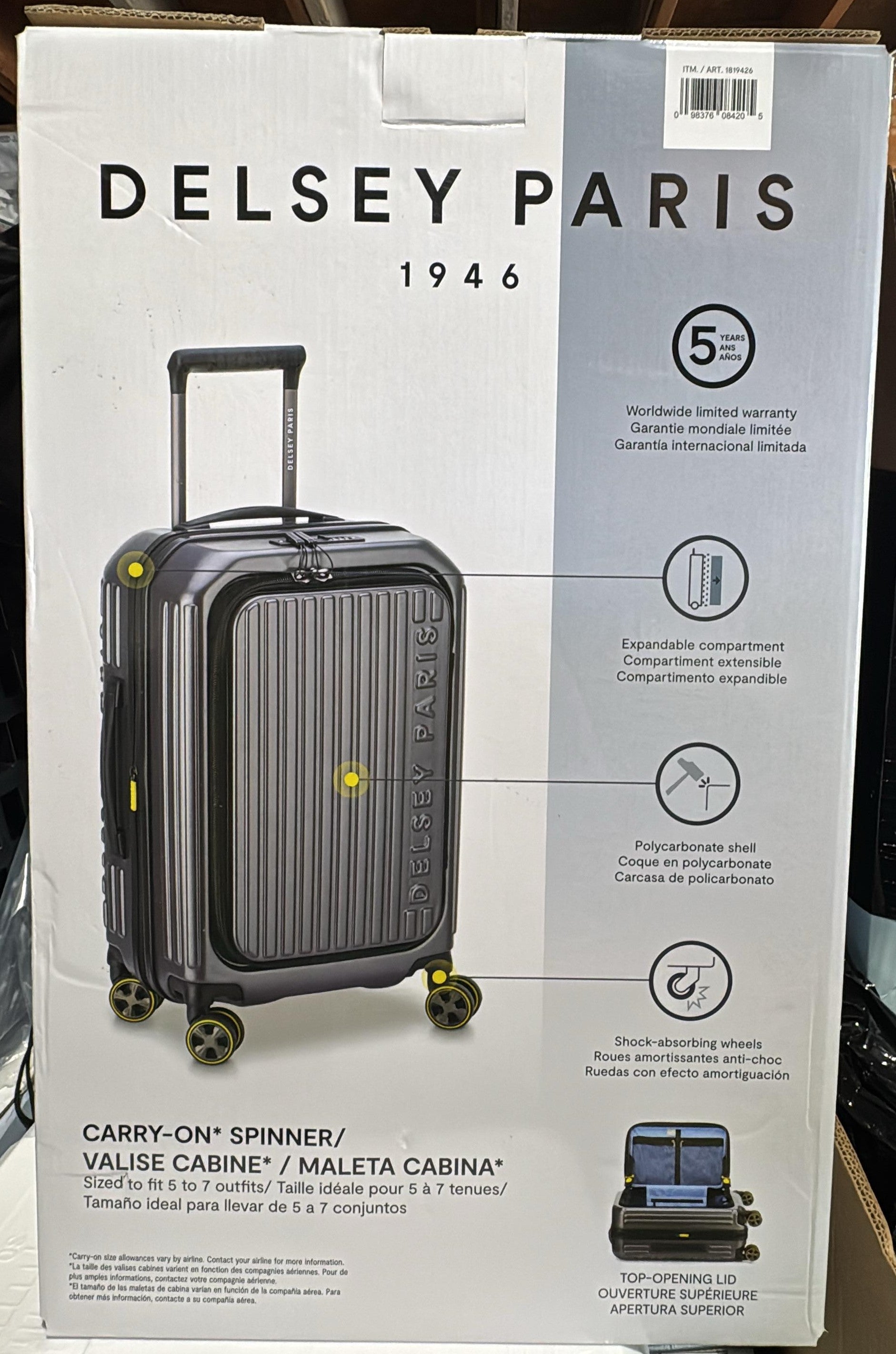 DELSEY PARIS HARD SIDE CARRY ON