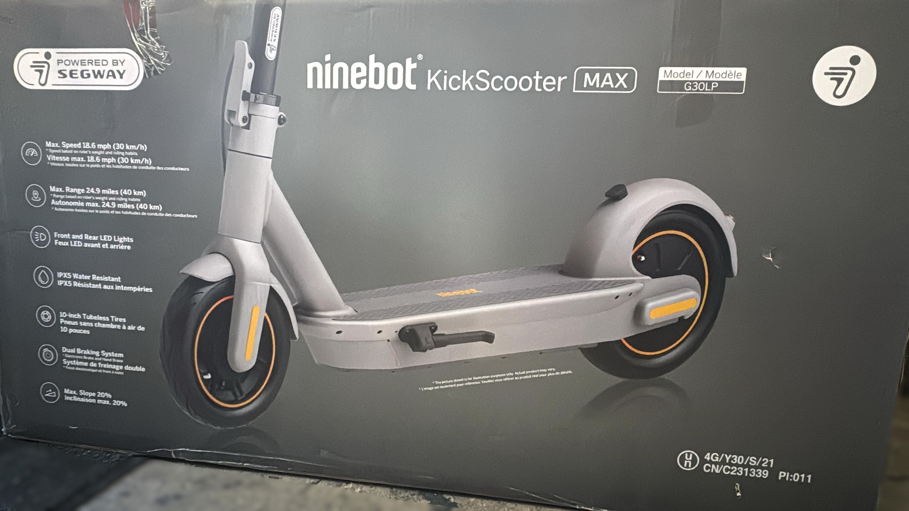 SEGWAY NINEBOT ELECTRIC SCOOTER G30LP, slightly used