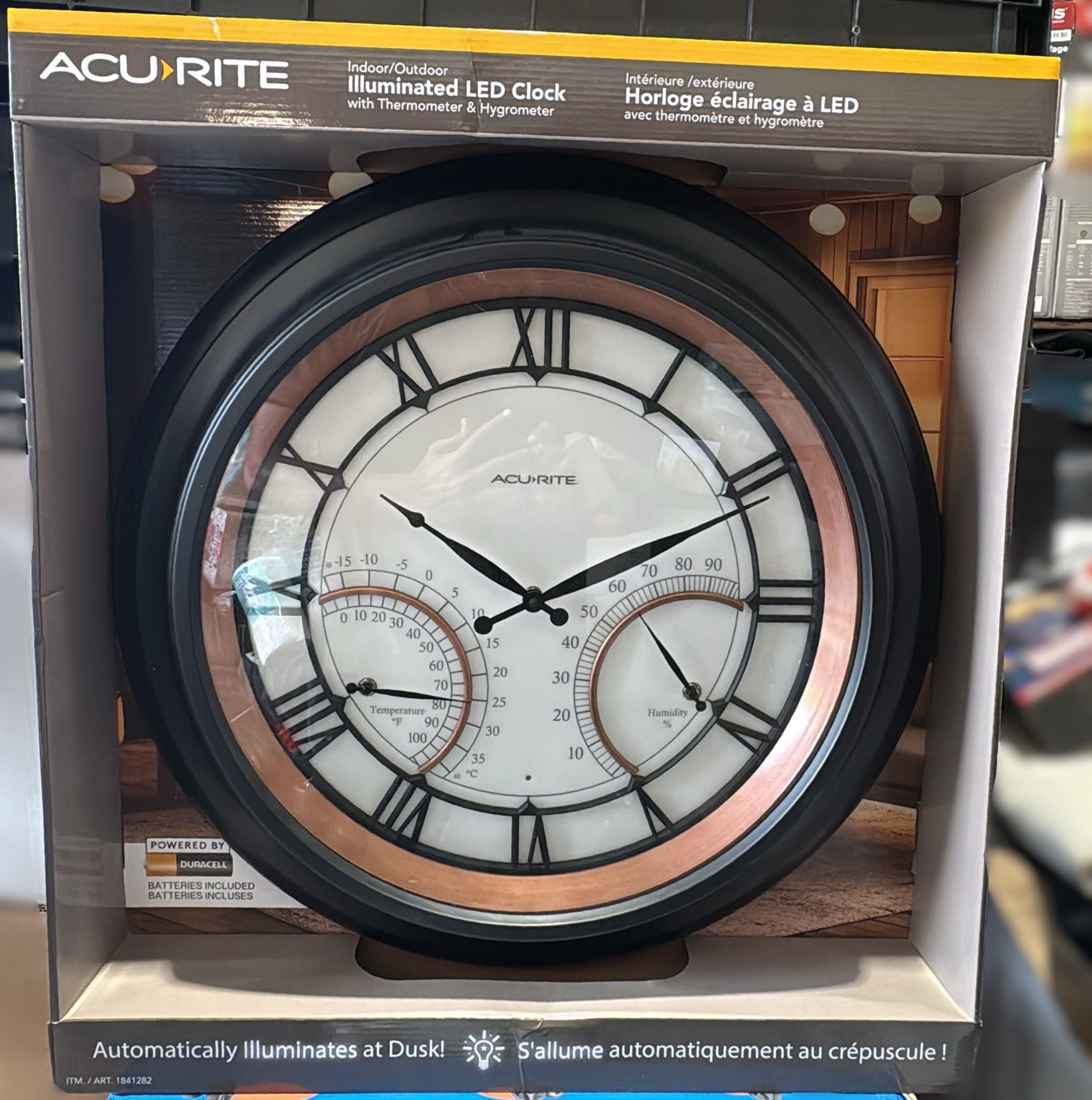 ACURITE 24″ OUTDOOR CLOCK WITH TEMPERATURE