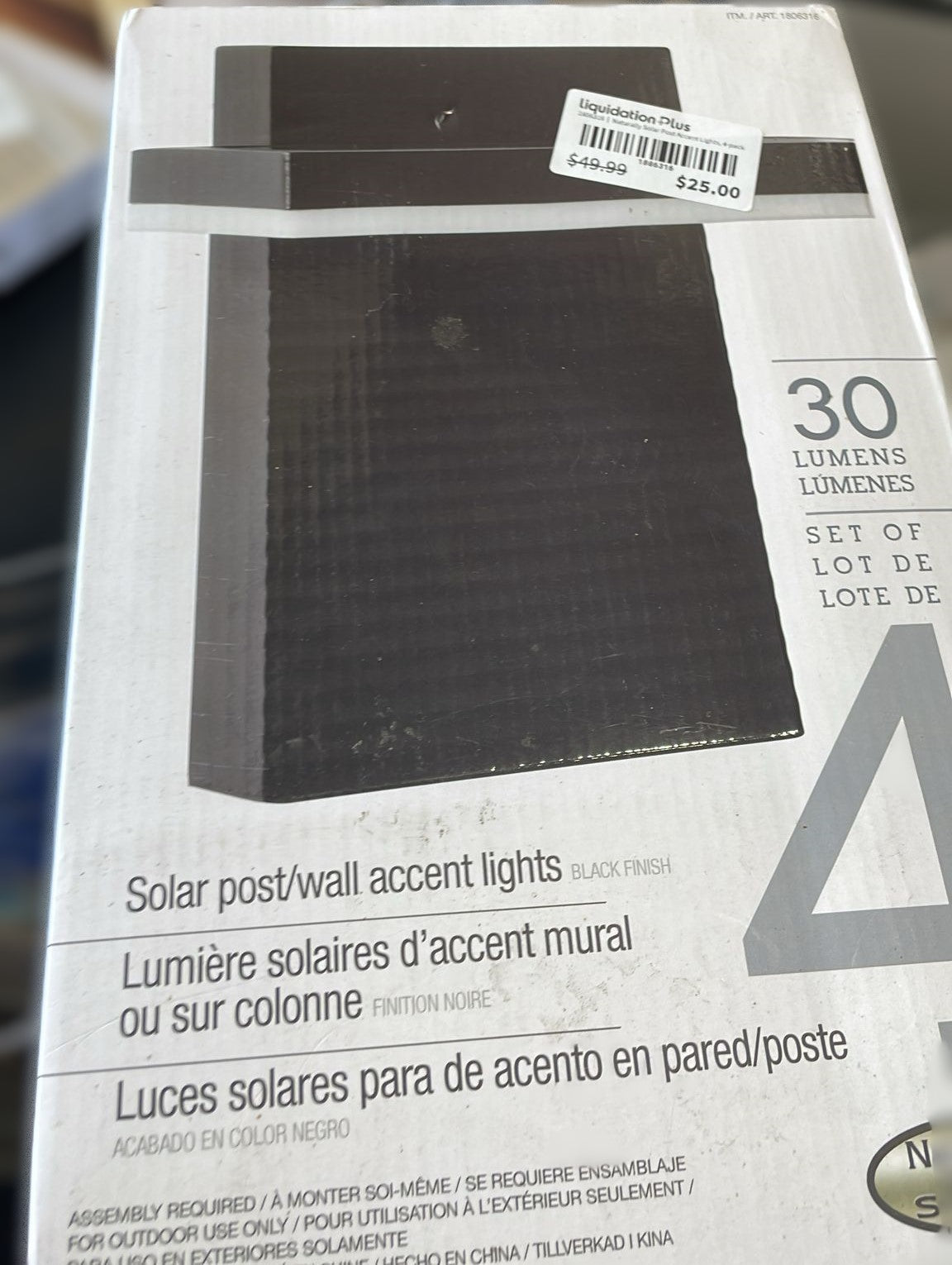 Naturally Solar Post Accent Lights, 4-pack