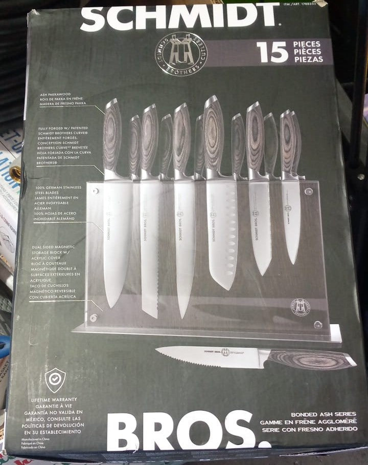 Schmidt Brothers Ashwood Knife Block - 15-Pieces