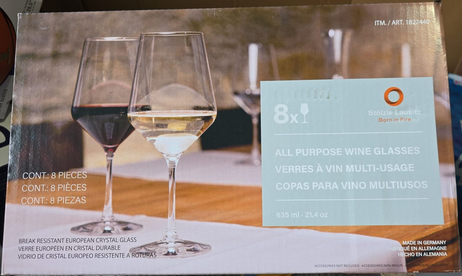 Stoelzle Lausitz All Purpose Wine Glasses, 8 pack